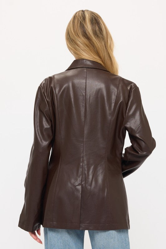 CLALJ0123: The Boardroom Rebel Leather Blazer