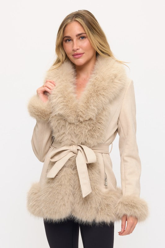 CLASC0011: Dynasty Luxe Fur-Trimmed Coat