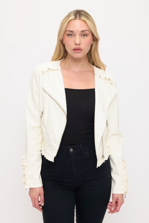 LJ0167: WOMENS VEGAN LEATHER JACKET