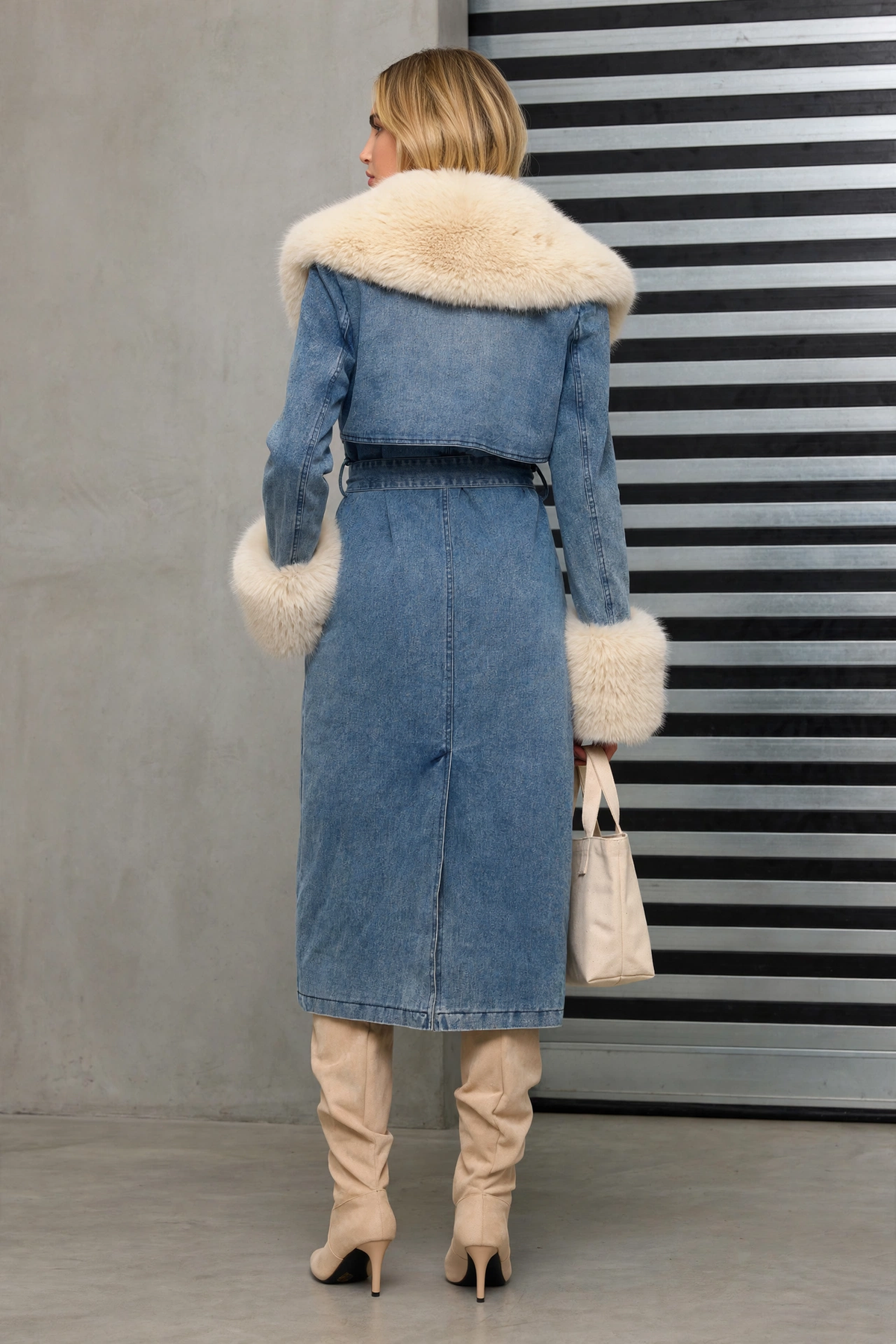 CLADC0031 - Aspen Denim Fur Coat