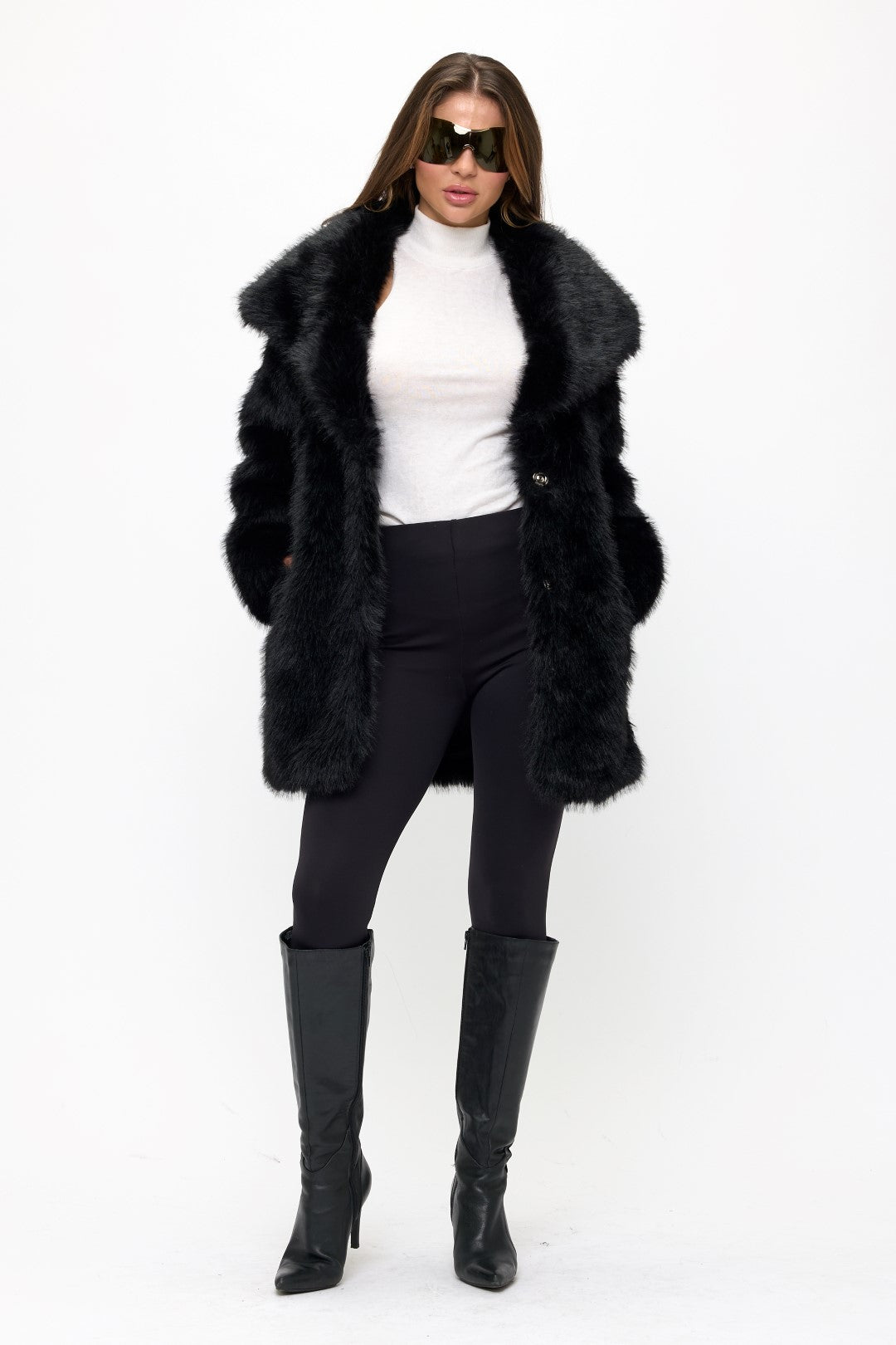 CLAFC0063: Luxe Cloud Oversized Faux Fur Coat