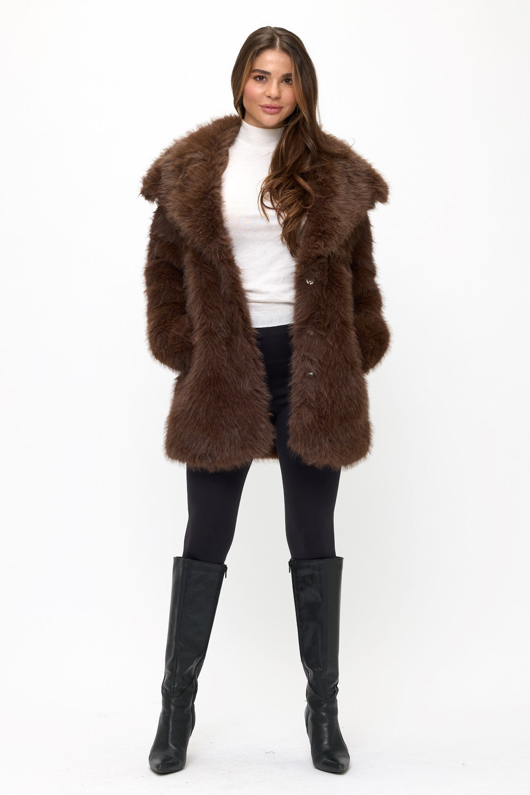 CLAFC0063: Luxe Cloud Oversized Faux Fur Coat