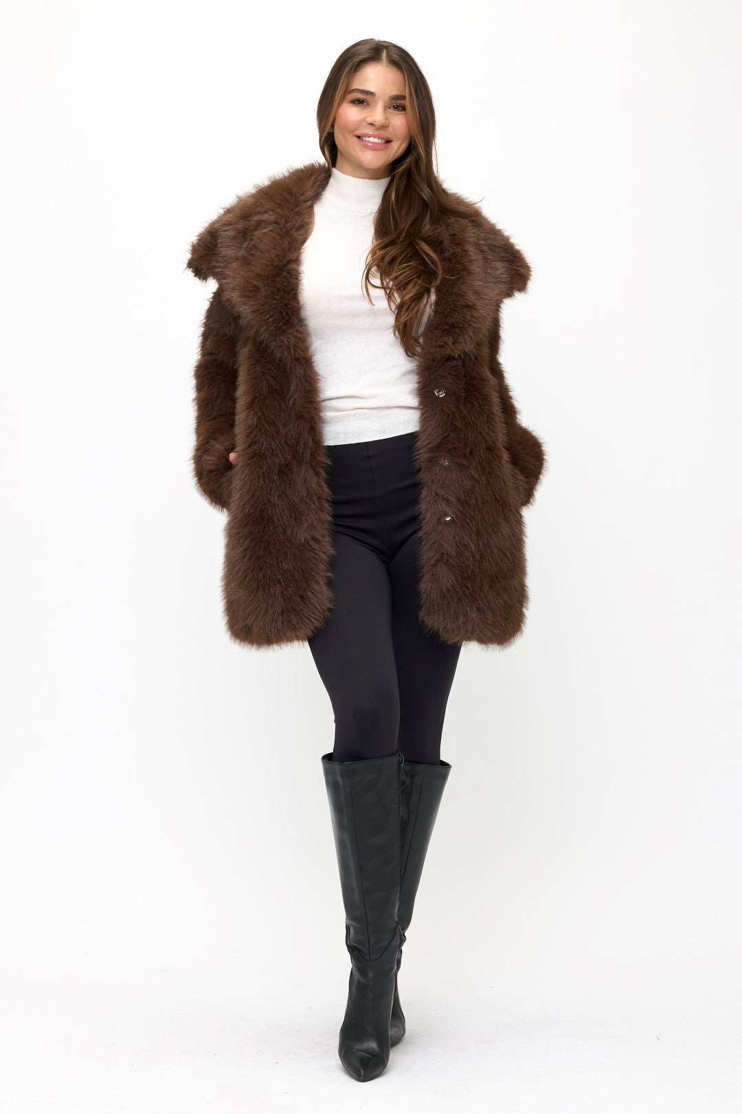 CLAFC0063: Luxe Cloud Oversized Faux Fur Coat