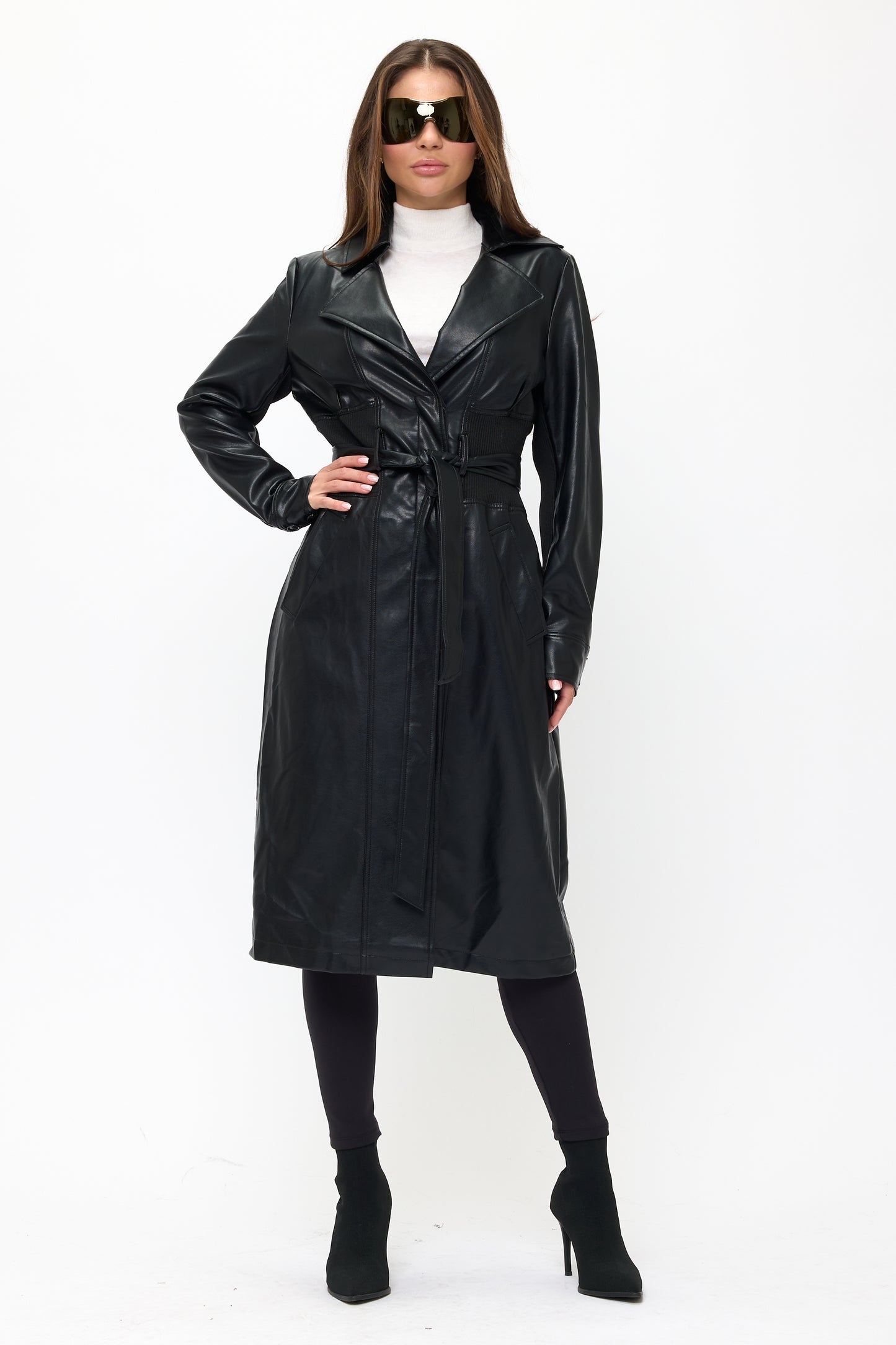 Neo Luxe Leather Trench