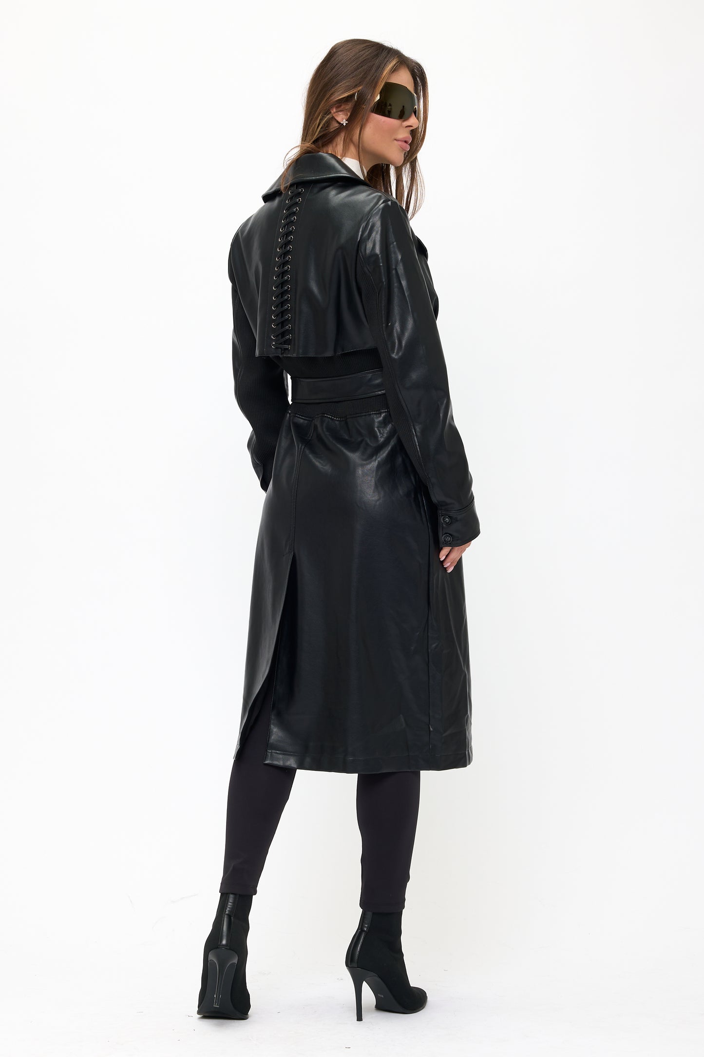 Neo Luxe Leather Trench
