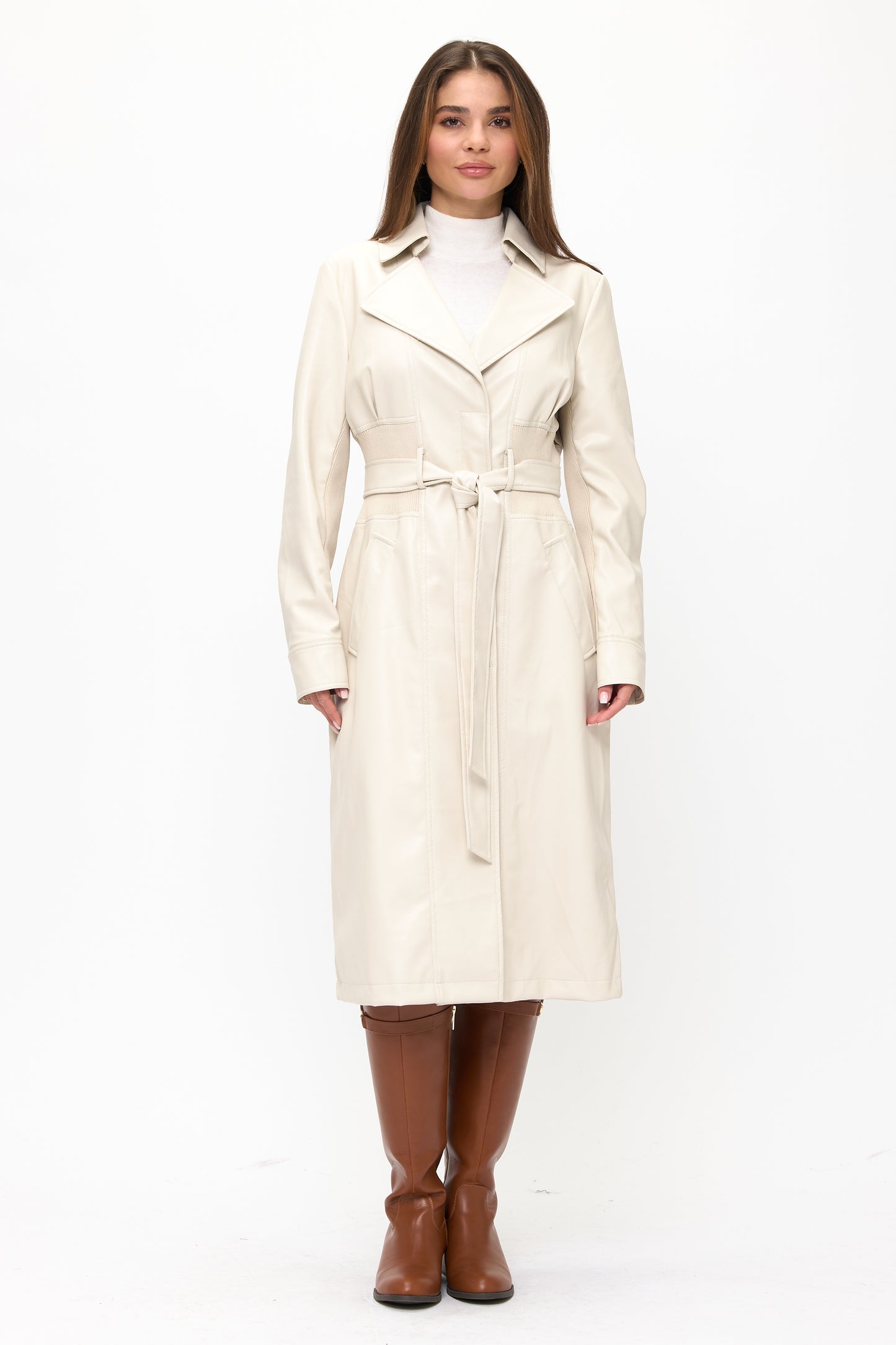 Neo Luxe Leather Trench