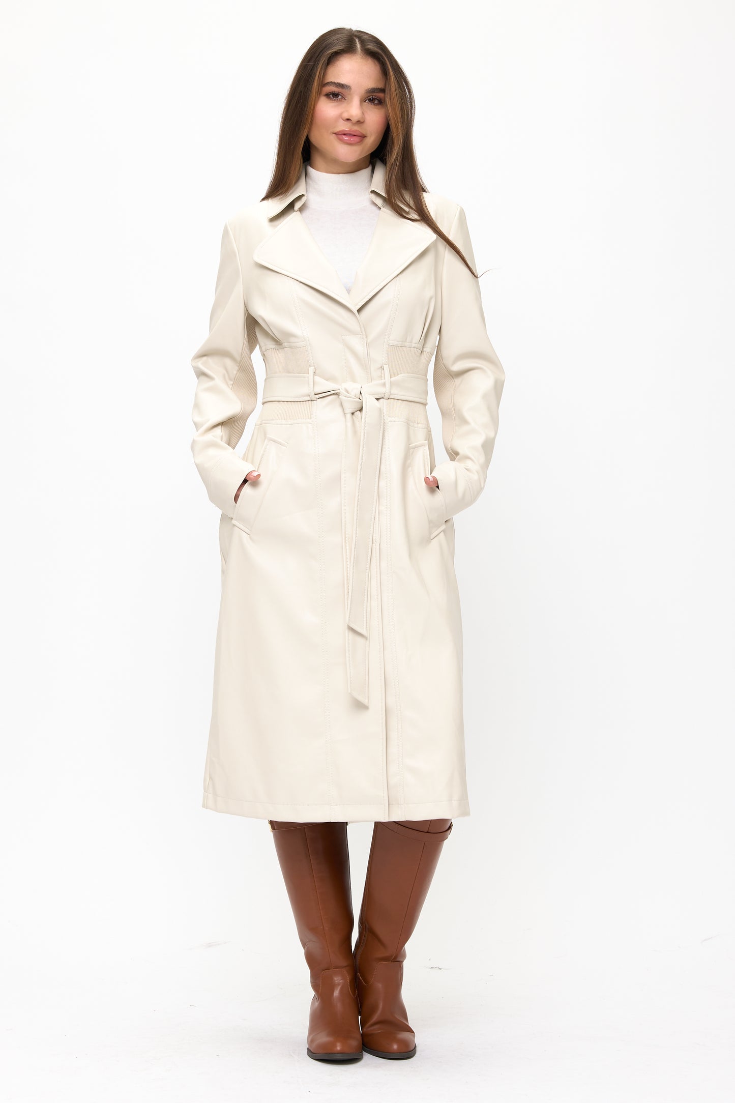 Neo Luxe Leather Trench