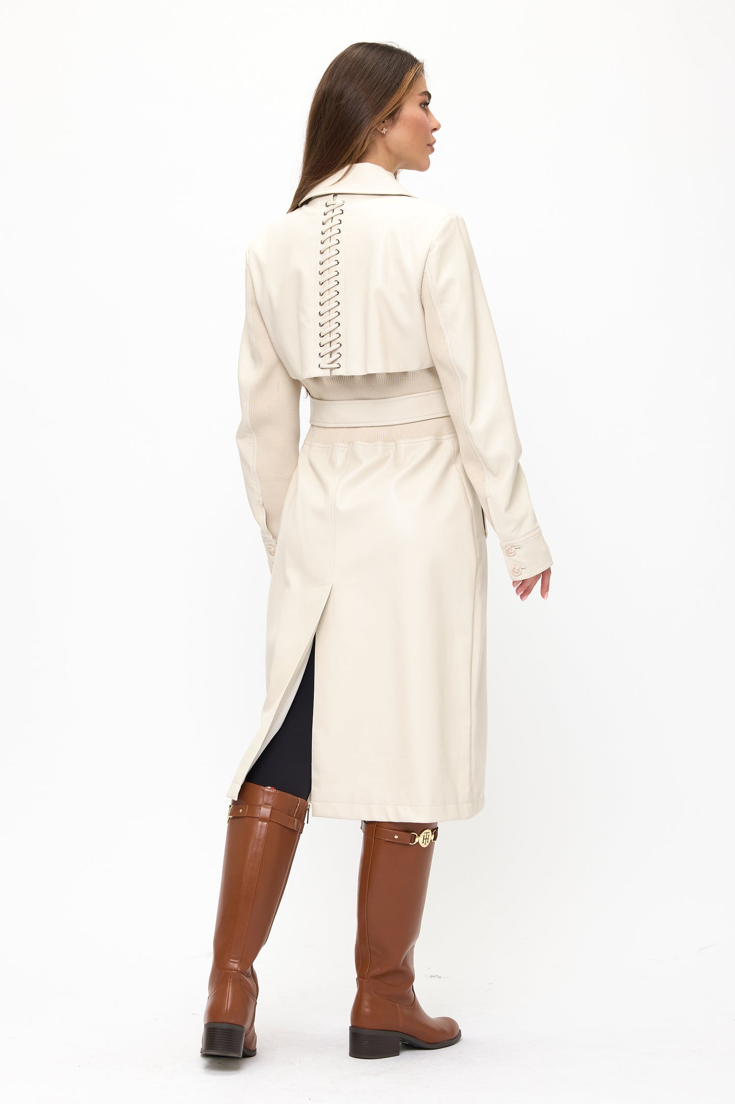 Neo Luxe Leather Trench