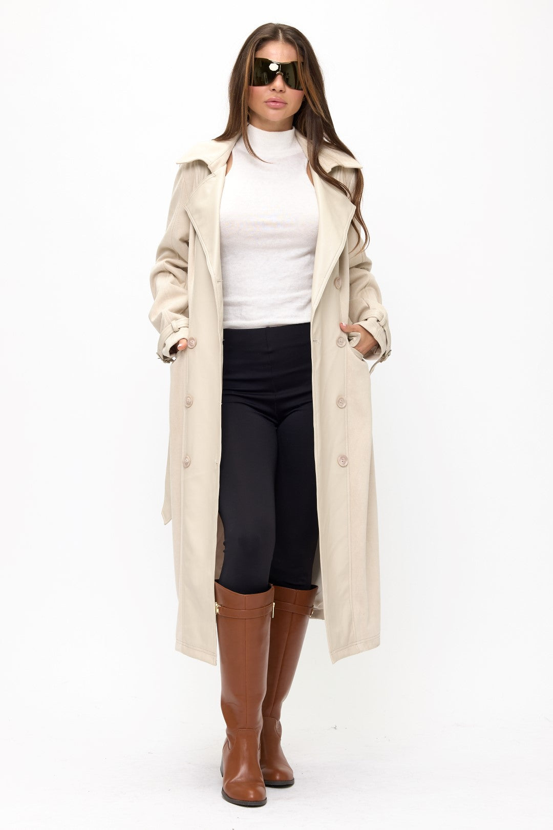 CLALT0086: Timeless Double-Breasted Belted Trench Coat