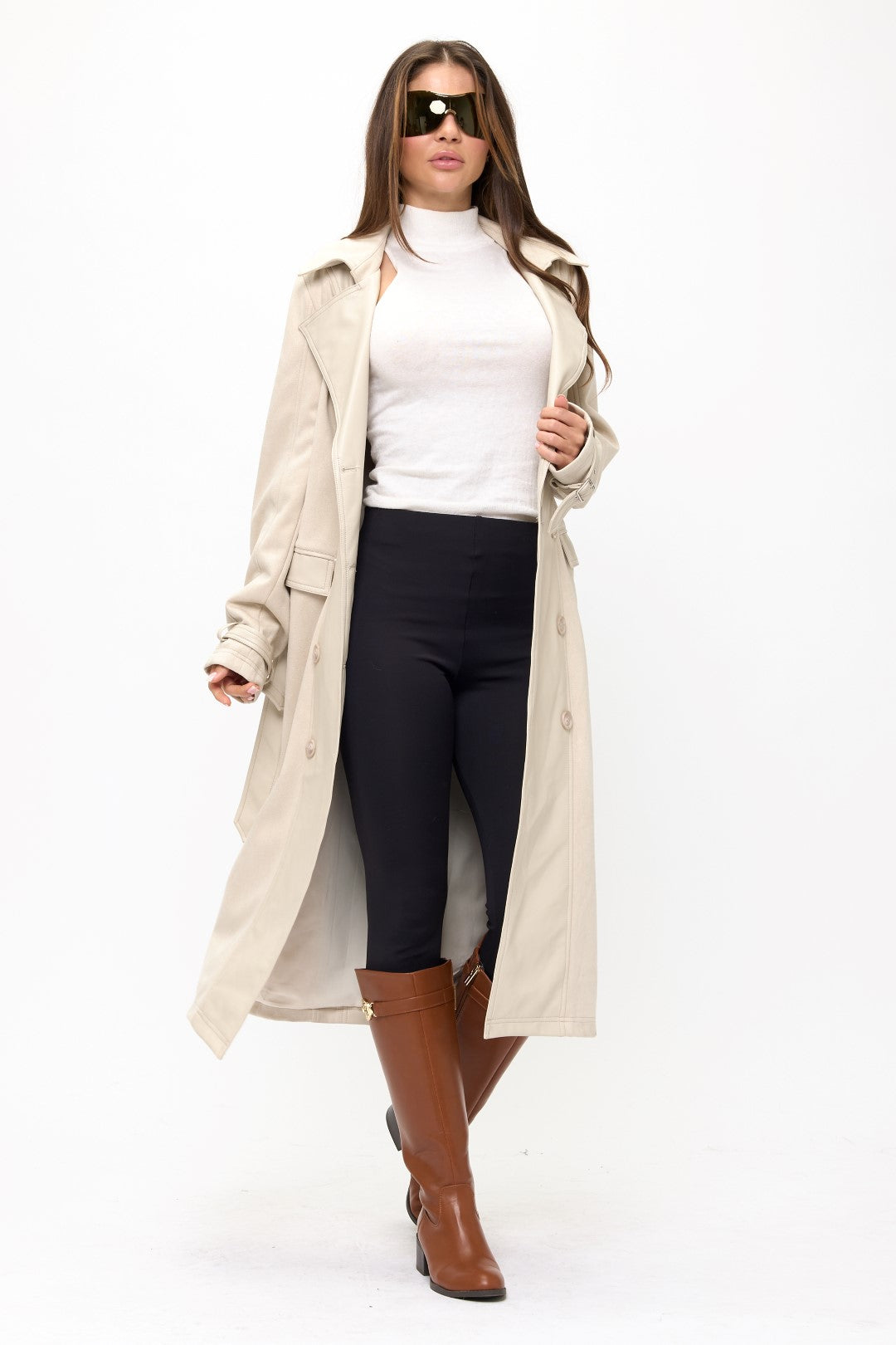 CLALT0086: Timeless Double-Breasted Belted Trench Coat