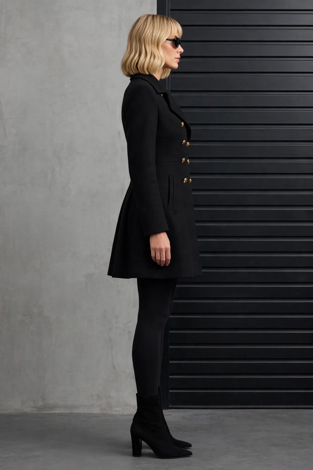 CLAWC0102 - Admiral Prestige Military Coat - black side view