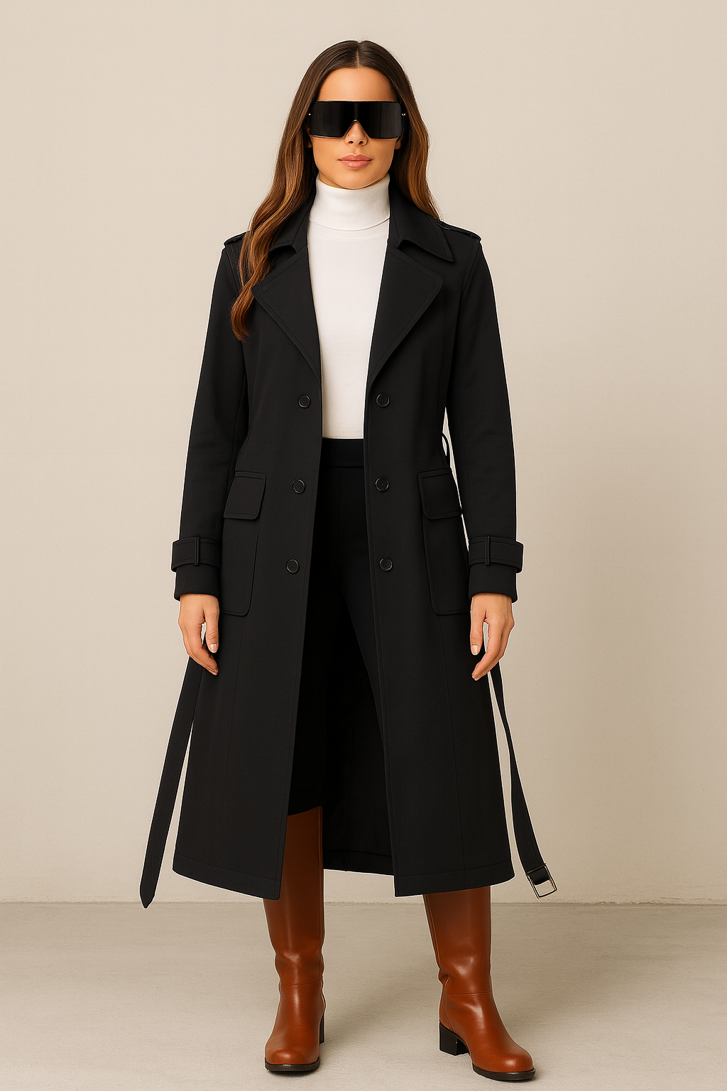 CLALT0086: Timeless Double-Breasted Belted Trench Coat