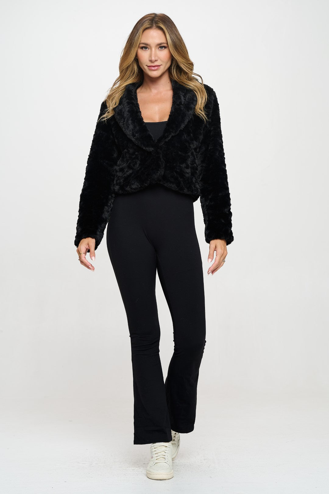 F514L1: Pearl Blossom Vegan Teddy Crop Jacket (OPEN PACK)