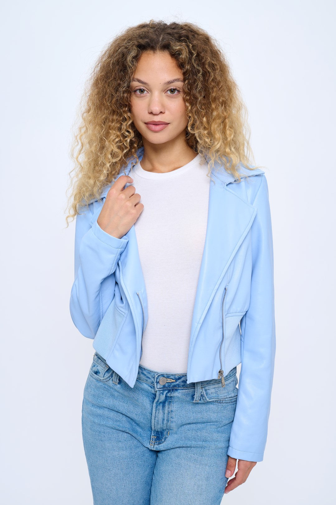 Skylight Vegan Cropped Moto Jacket