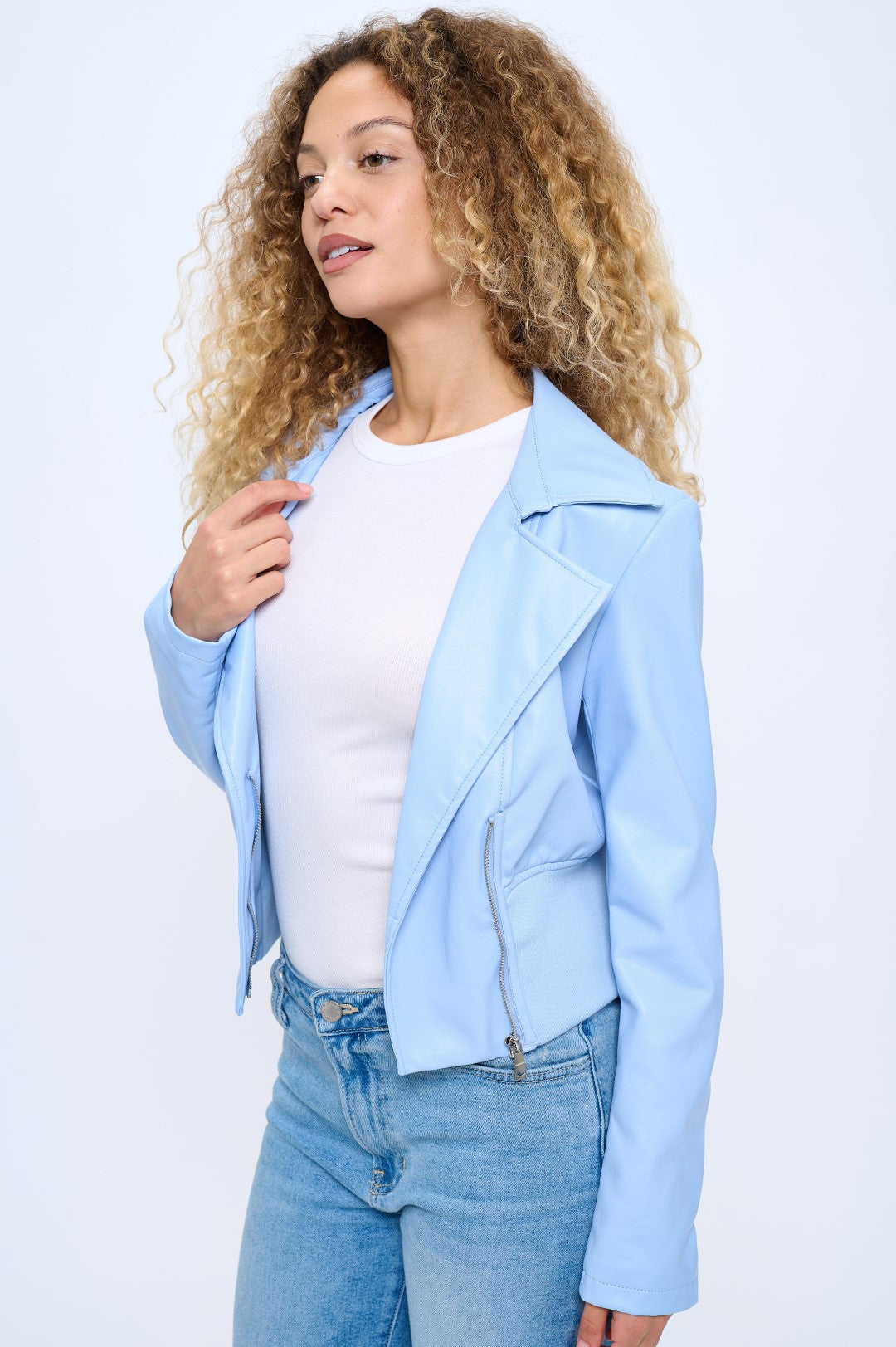 Skylight Vegan Cropped Moto Jacket