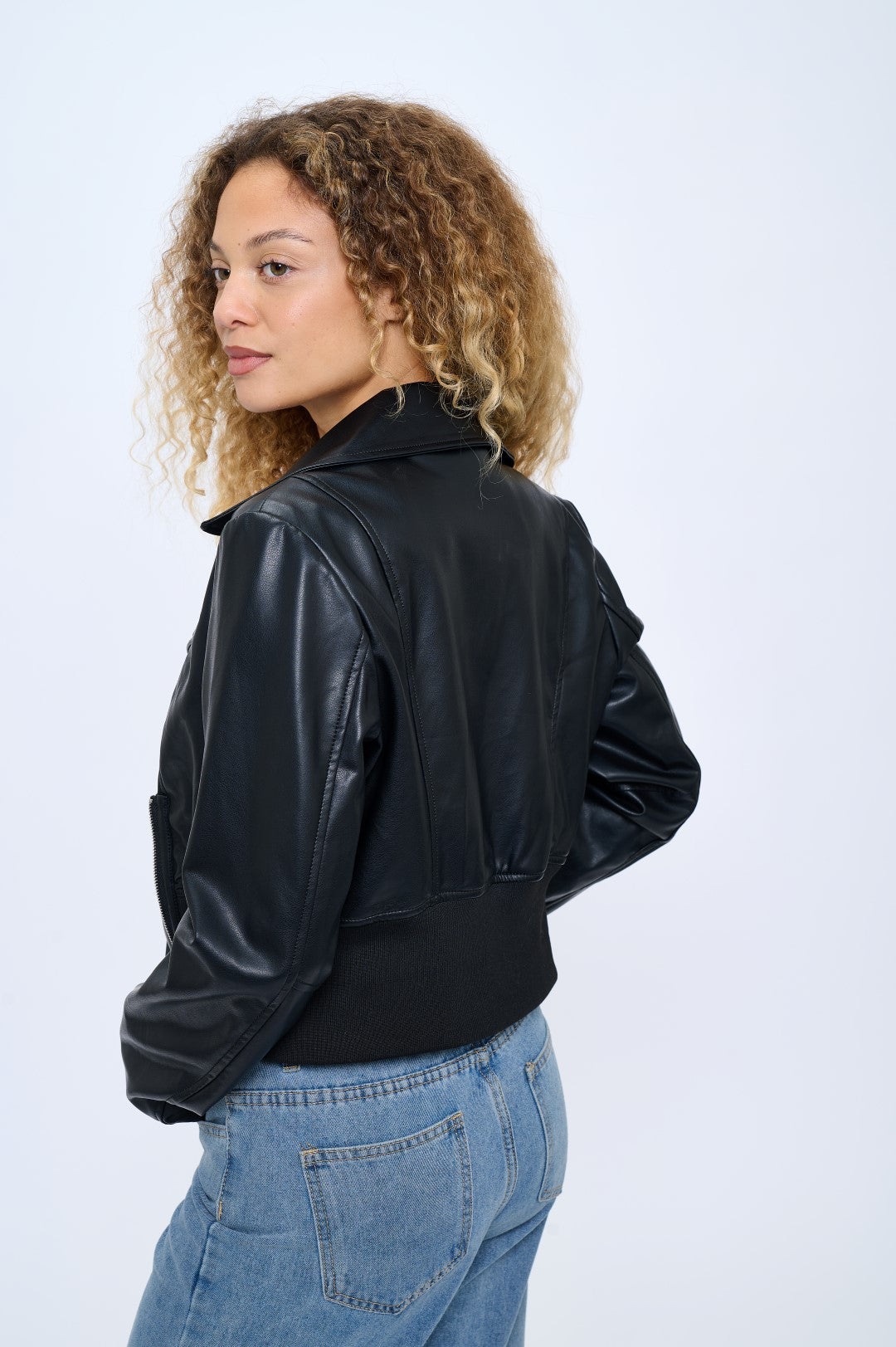 Skylight Vegan Cropped Moto Jacket