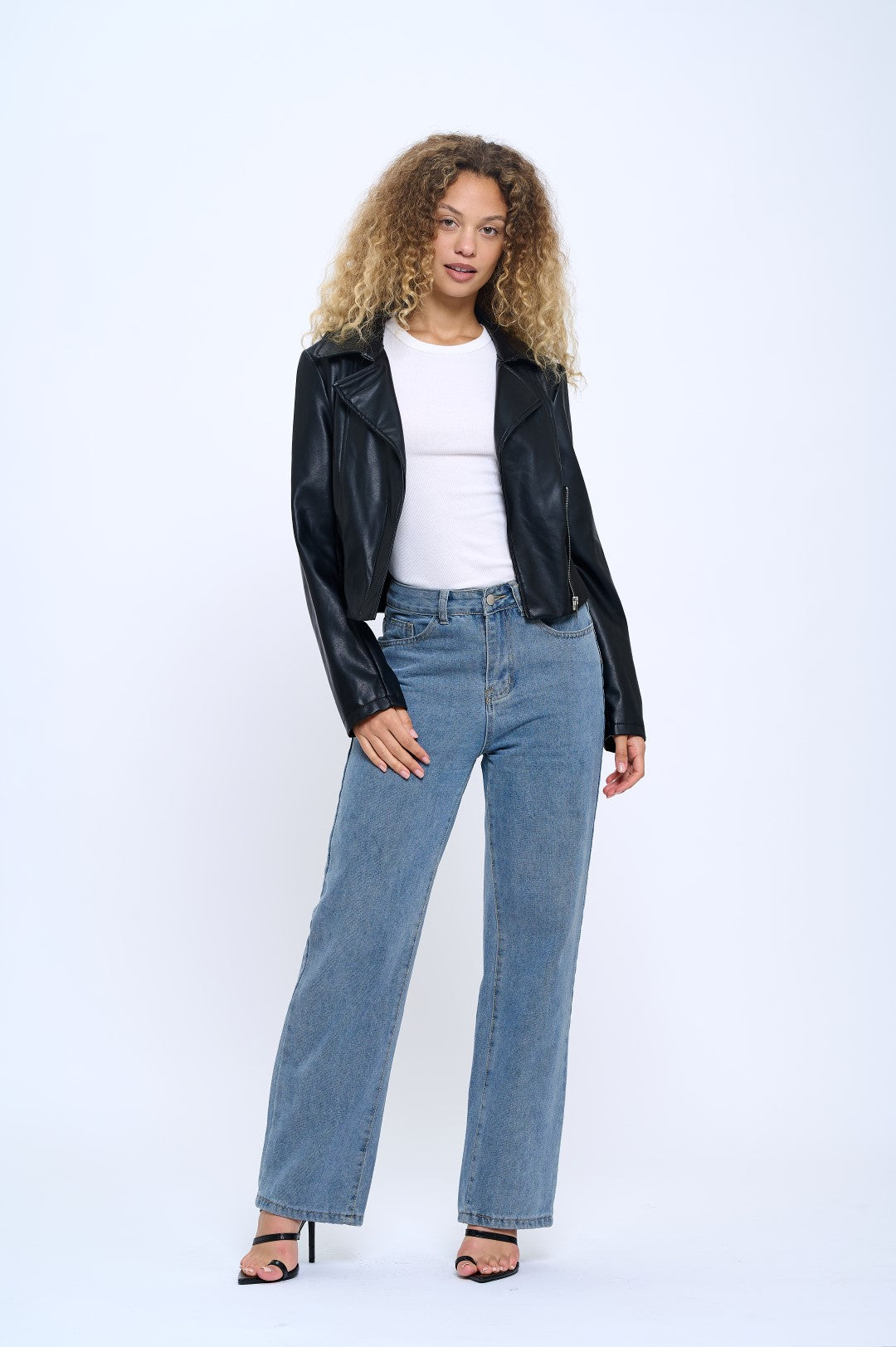 Skylight Vegan Cropped Moto Jacket