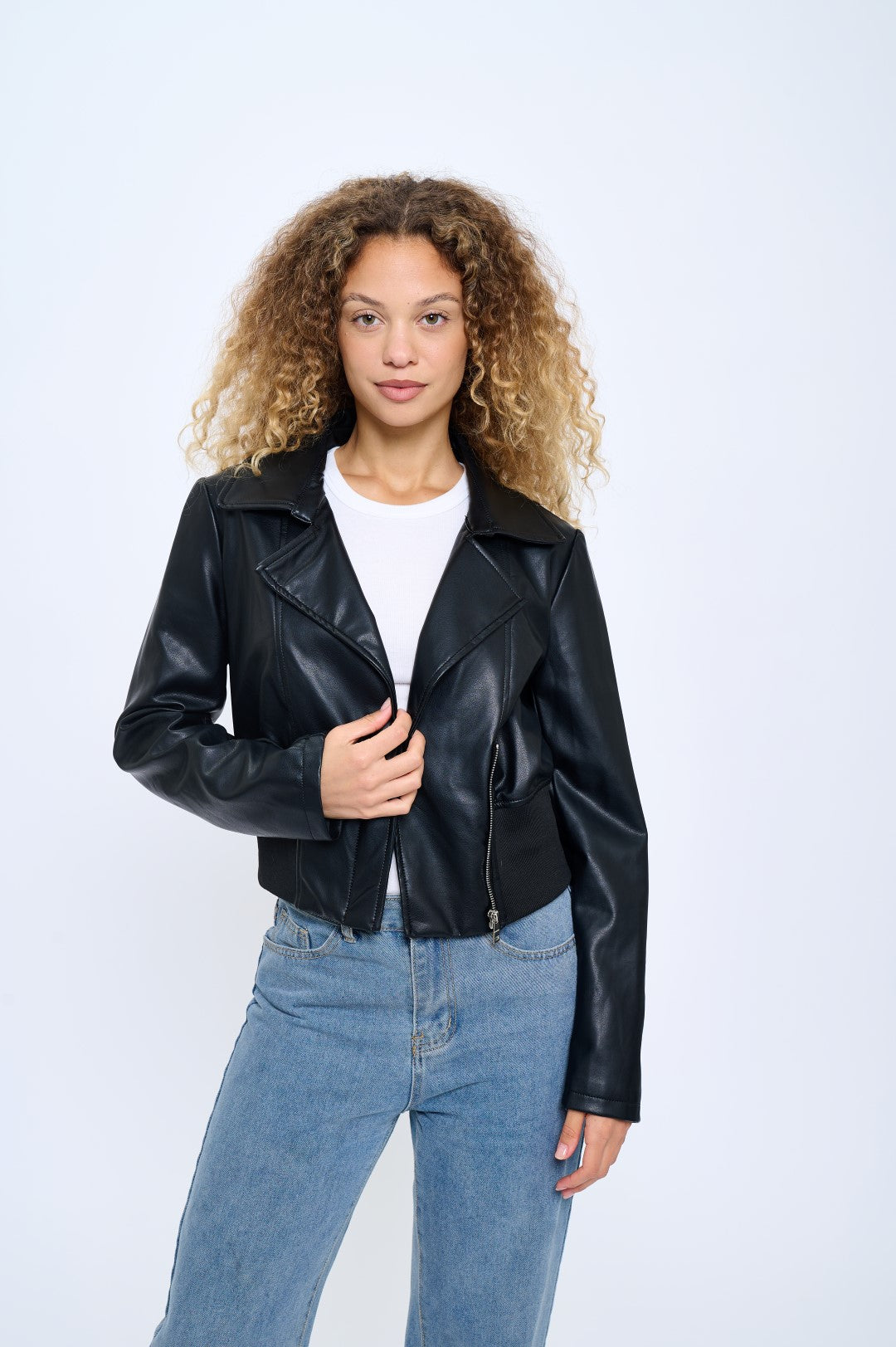 Skylight Vegan Cropped Moto Jacket