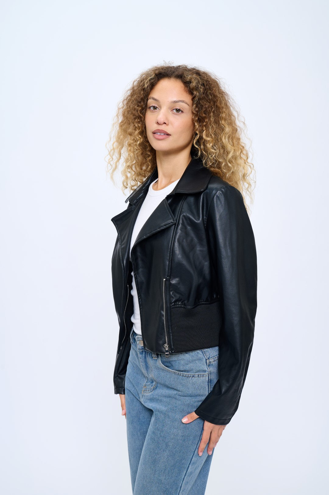 Skylight Vegan Cropped Moto Jacket