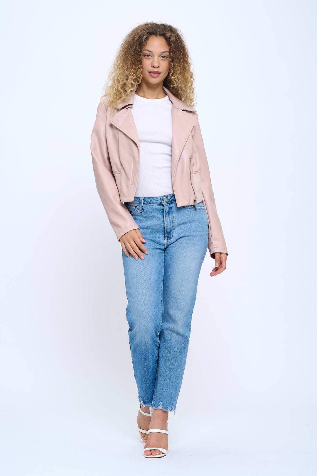 Skylight Vegan Cropped Moto Jacket
