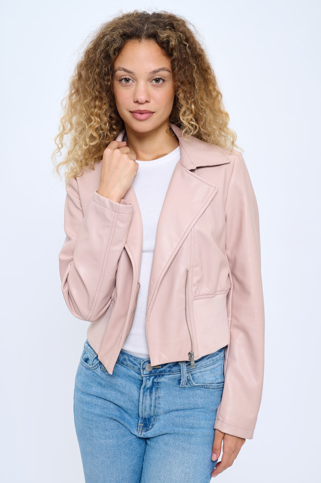 Skylight Vegan Cropped Moto Jacket