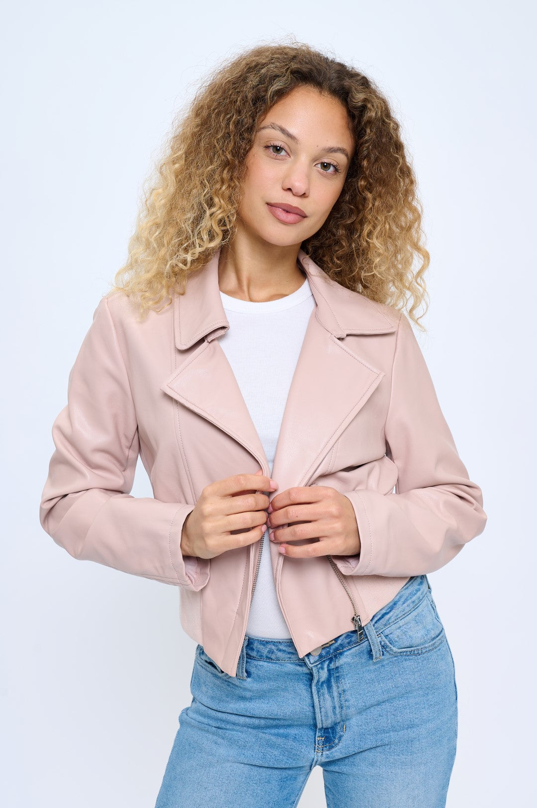 Skylight Vegan Cropped Moto Jacket