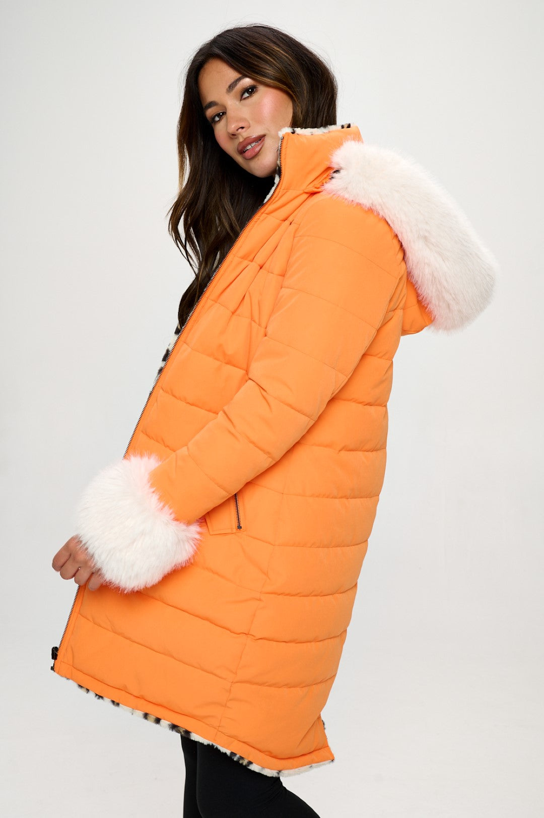 Celeste Faux Fur-Trim Puffer