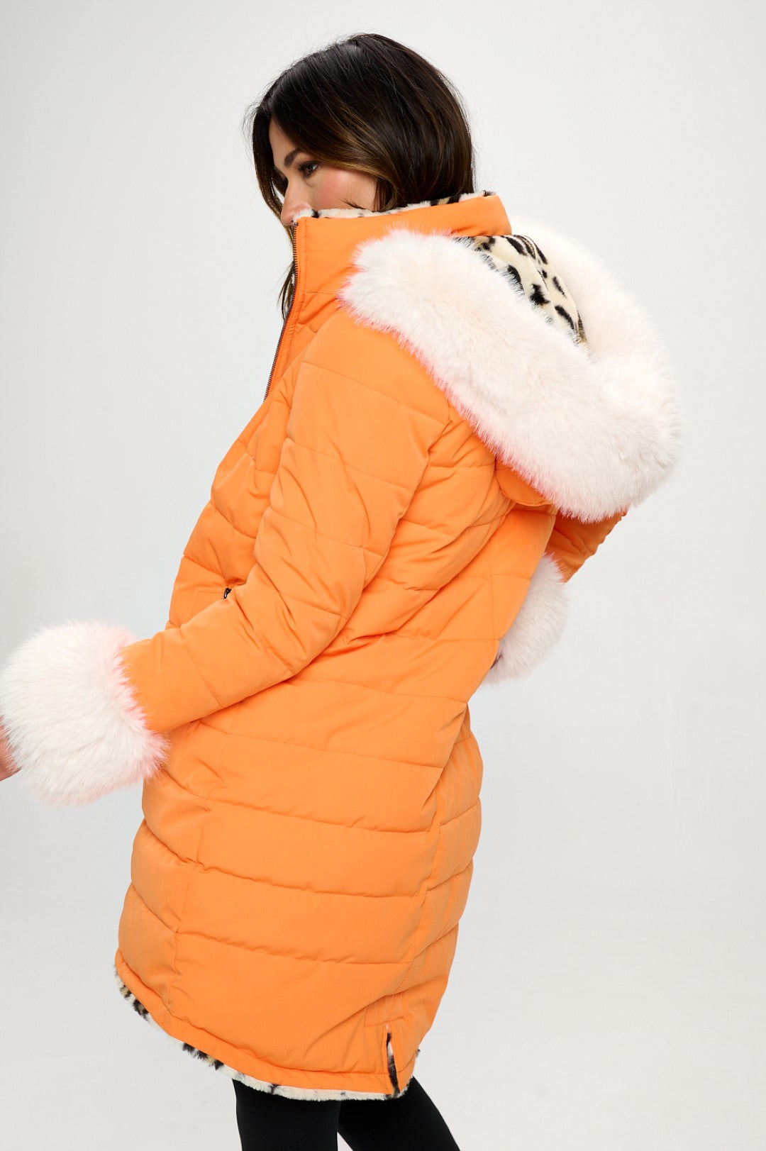 Celeste Faux Fur-Trim Puffer