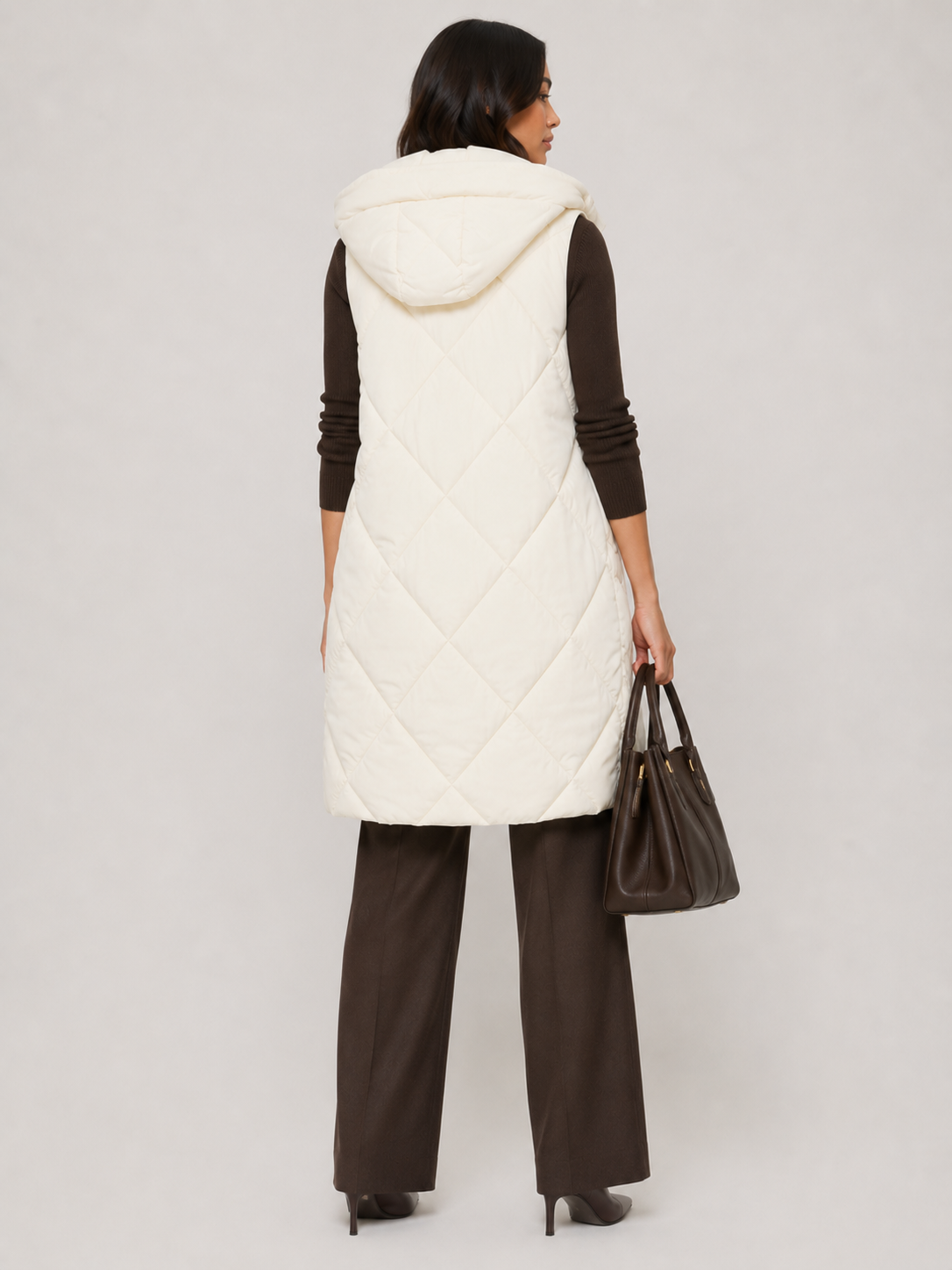 QB258L1 - Long Quilted Puffer Vest