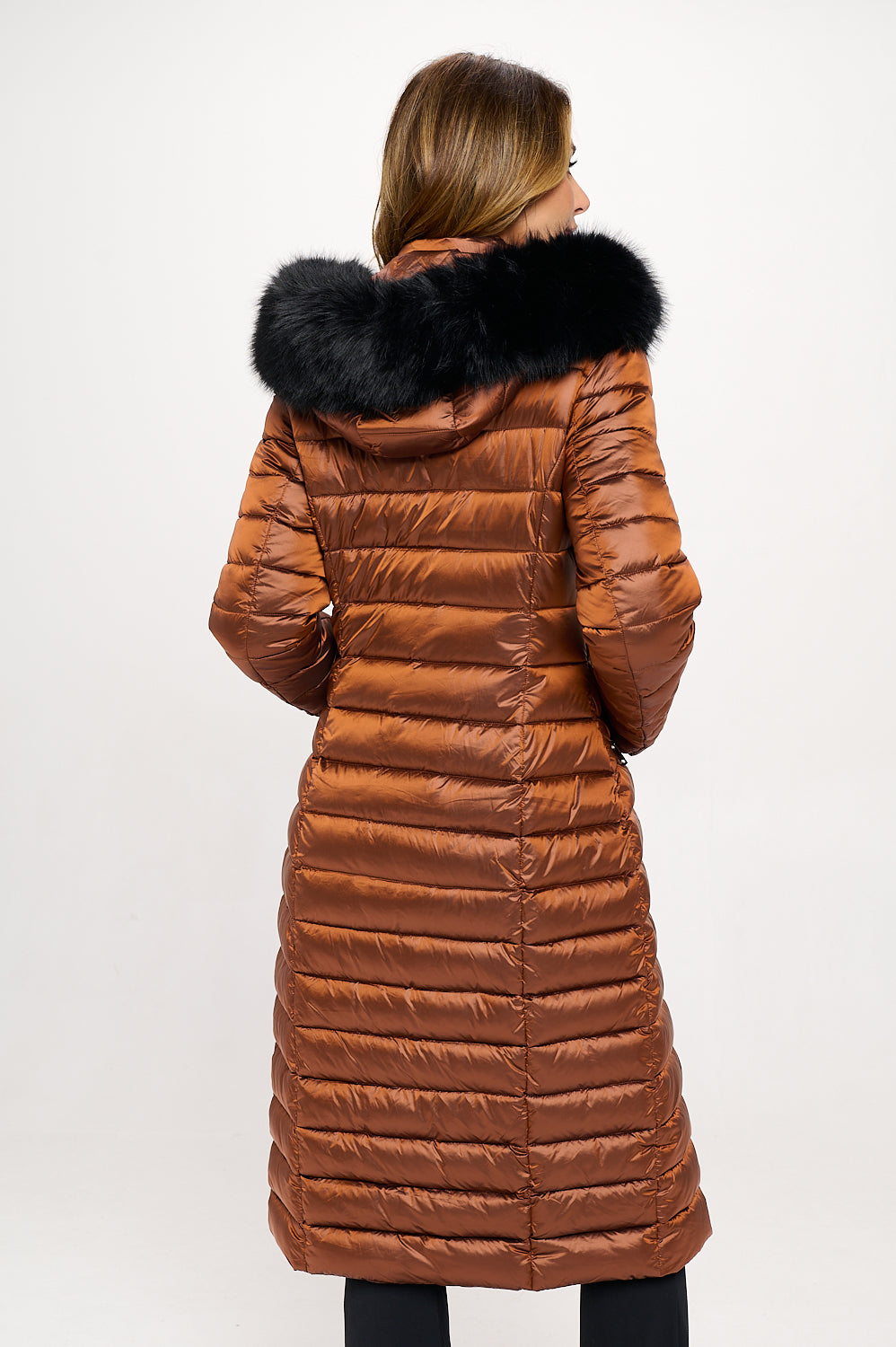 Amber Aurora Faux Fur-Trimmed Quilted Maxi Puffer