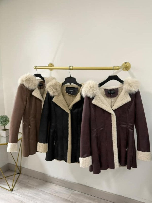SJ0202 - The Aspen Luxe Shearling-Trim Coat