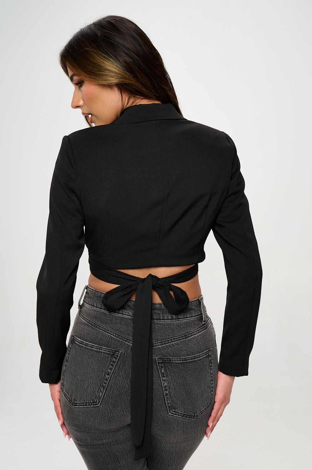 T183T1: Elegance Wrap Tie Blazer