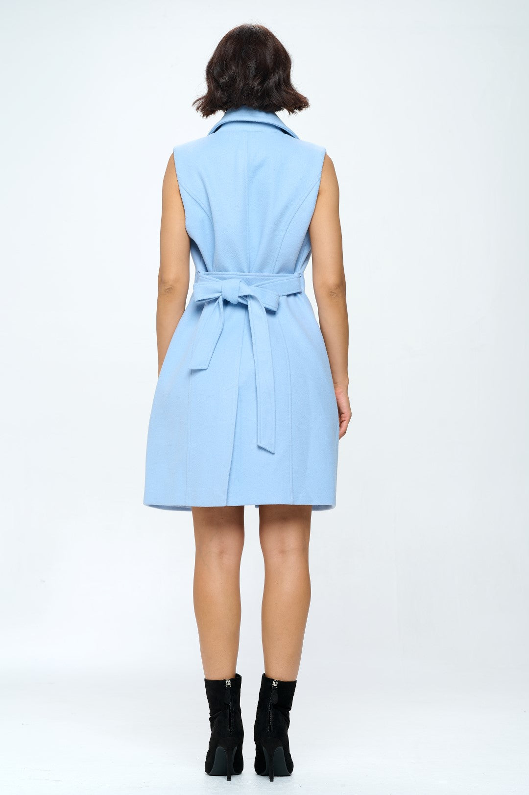 Sleek Silhouette Vegan Wool Belted Vest