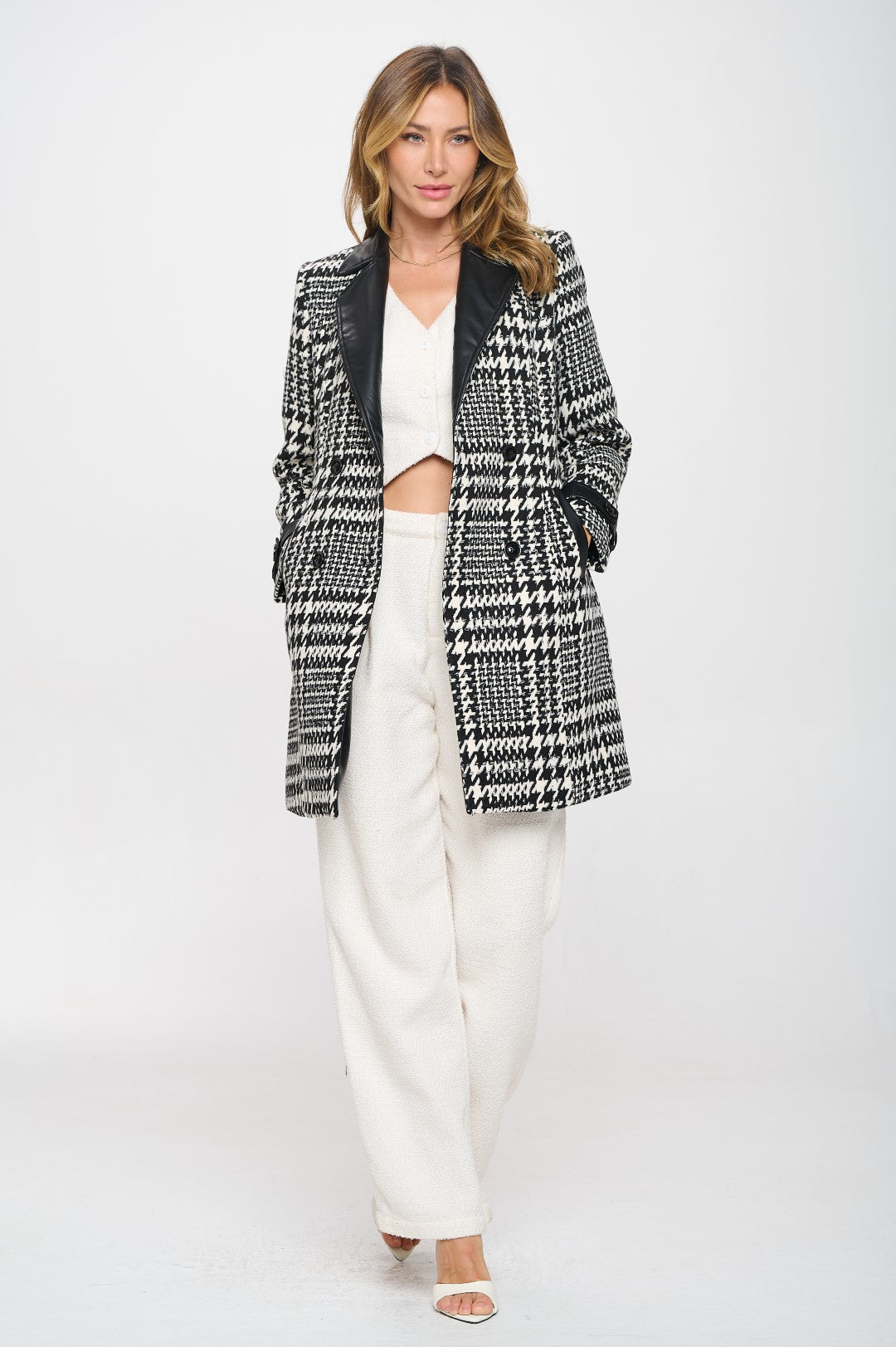 Oat Opulence Vegan Houndstooth Coat