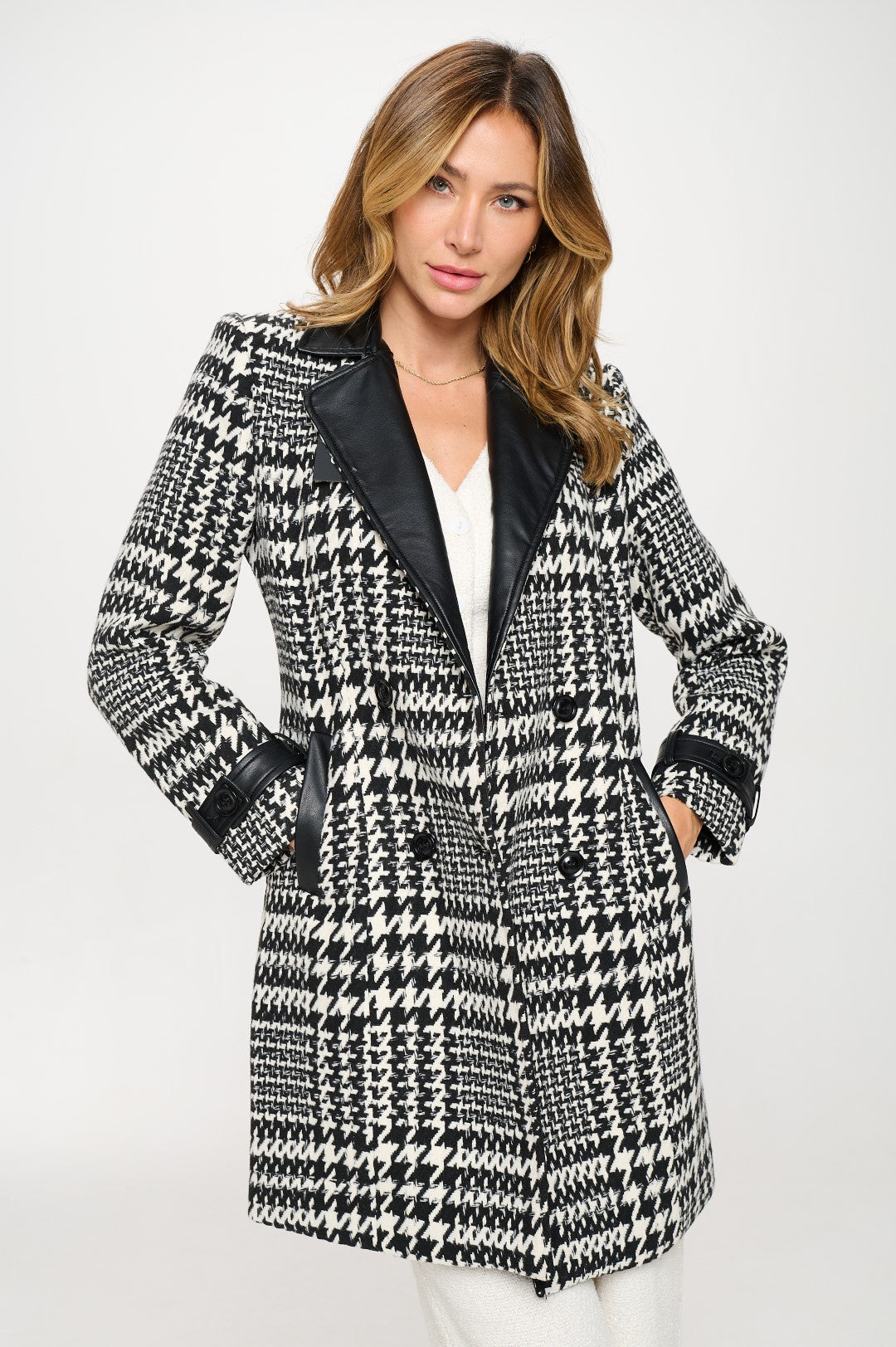 Oat Opulence Vegan Houndstooth Coat