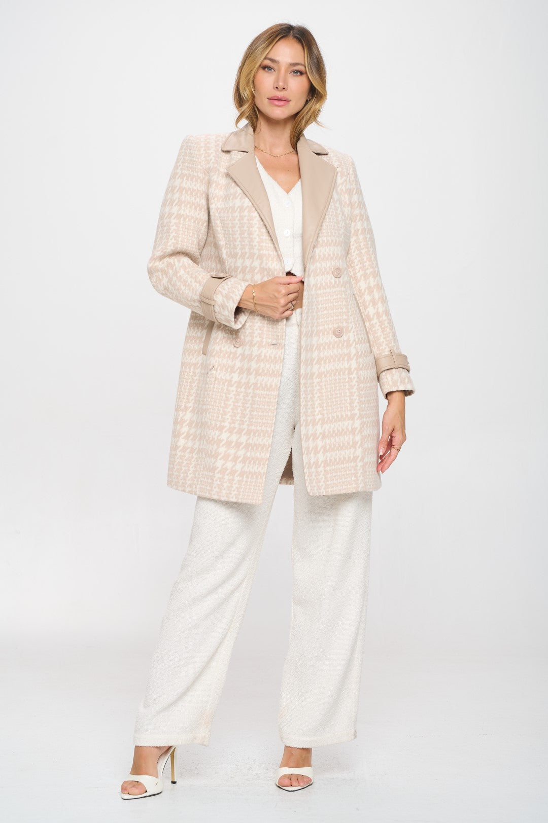 Oat Opulence Vegan Houndstooth Coat