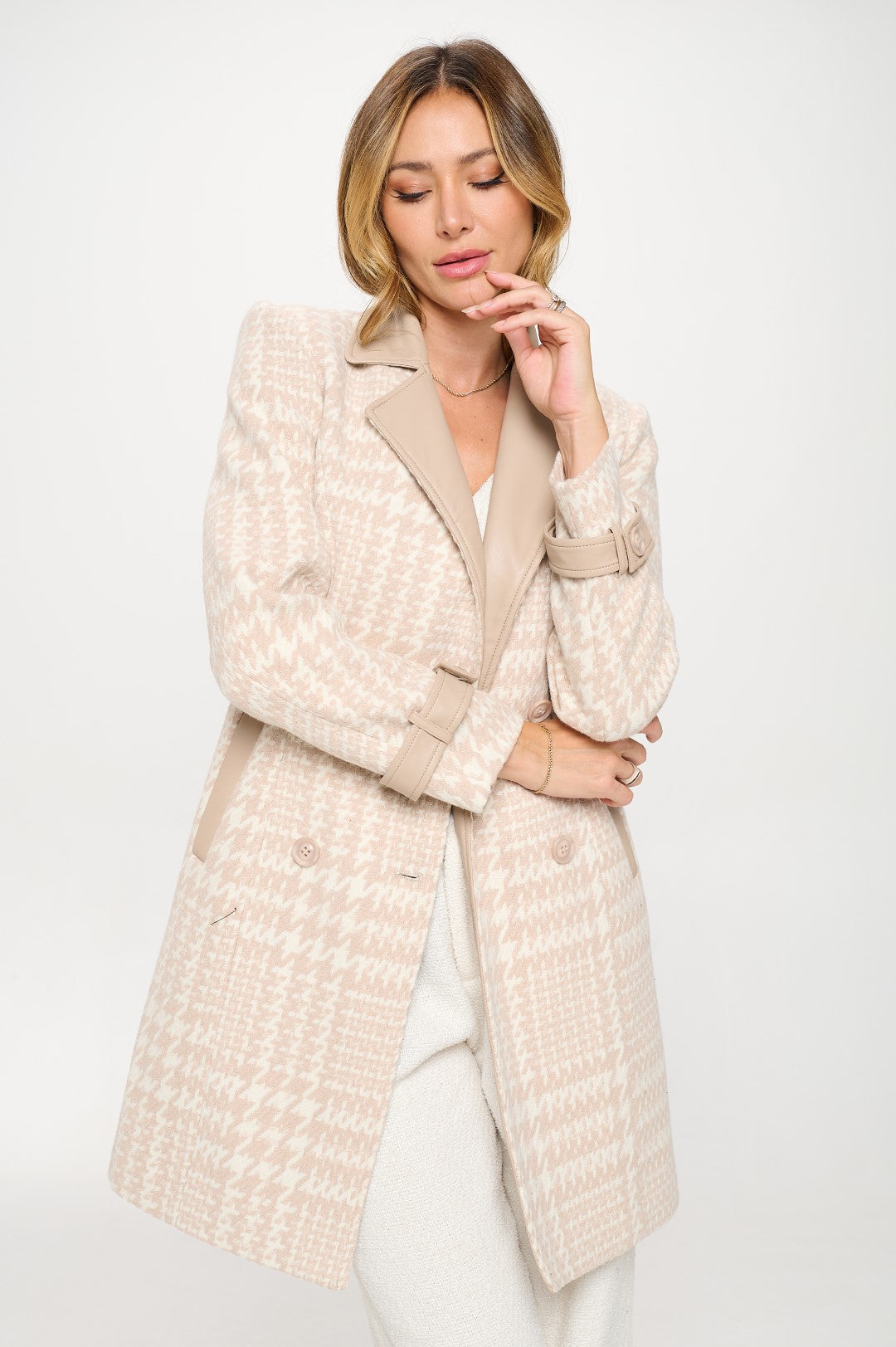 Oat Opulence Vegan Houndstooth Coat