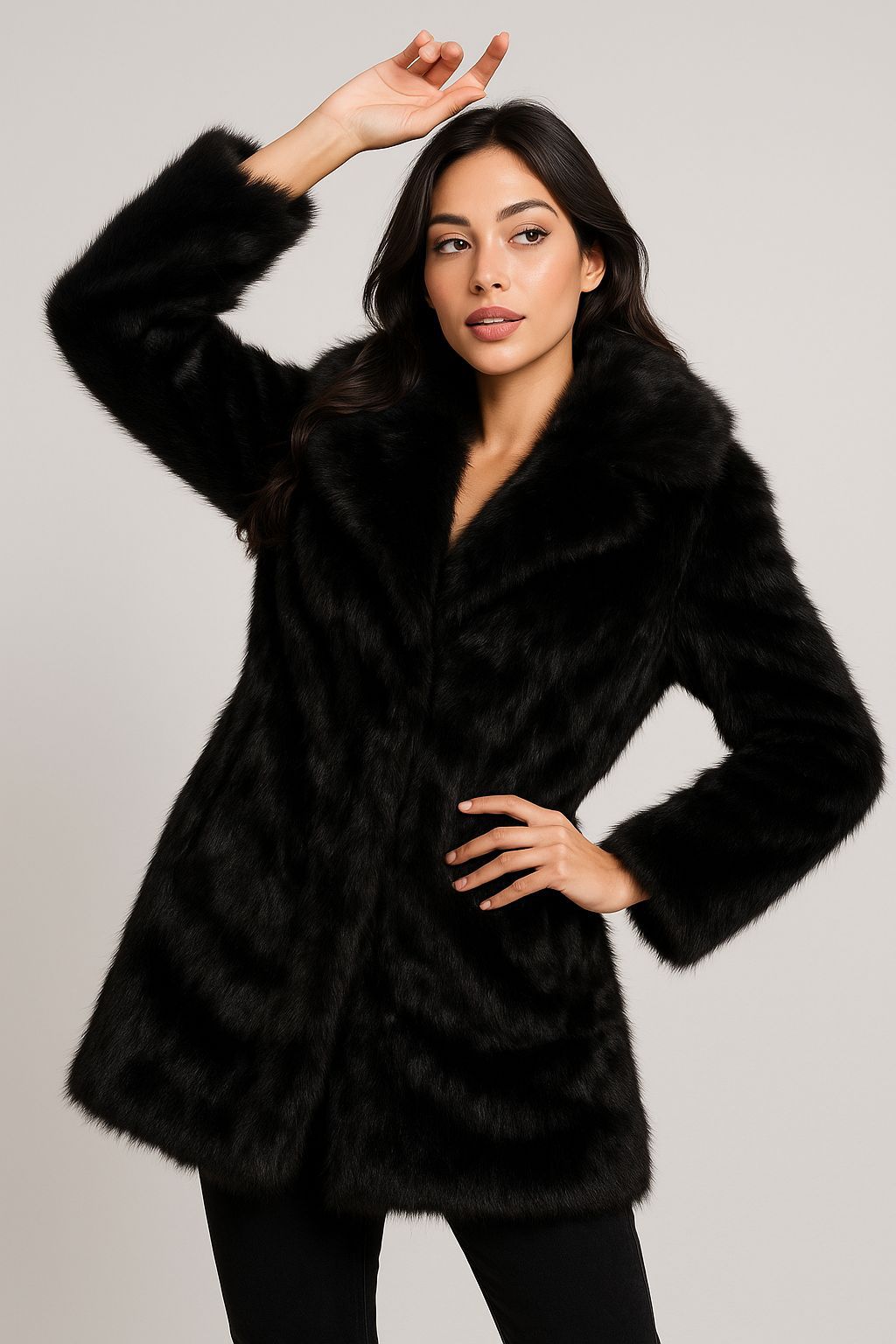 CLAFC0063: Luxe Cloud Oversized Faux Fur Coat