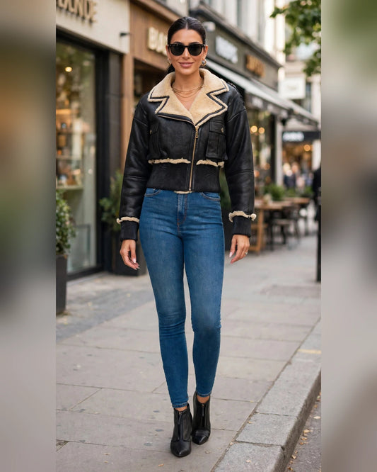 2024655 - Aspen Luxe Cropped Shearling Aviator Jacket