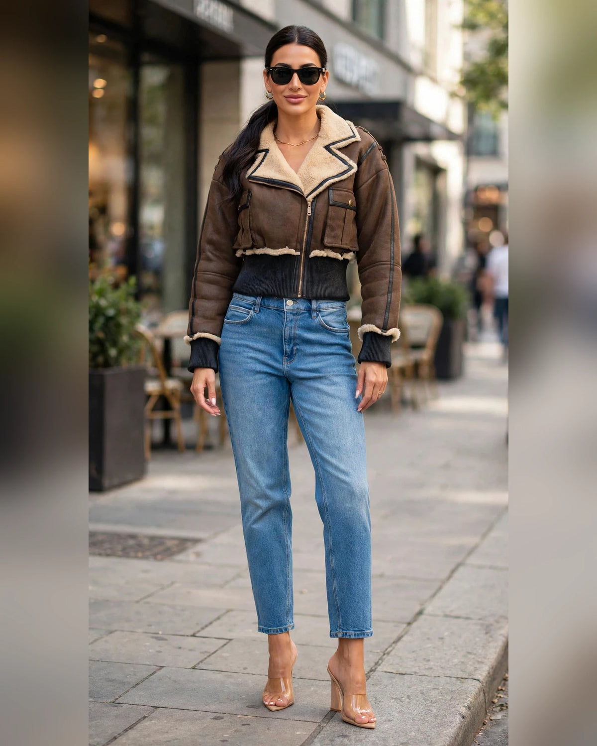 2024655 - Aspen Luxe Cropped Shearling Aviator Jacket