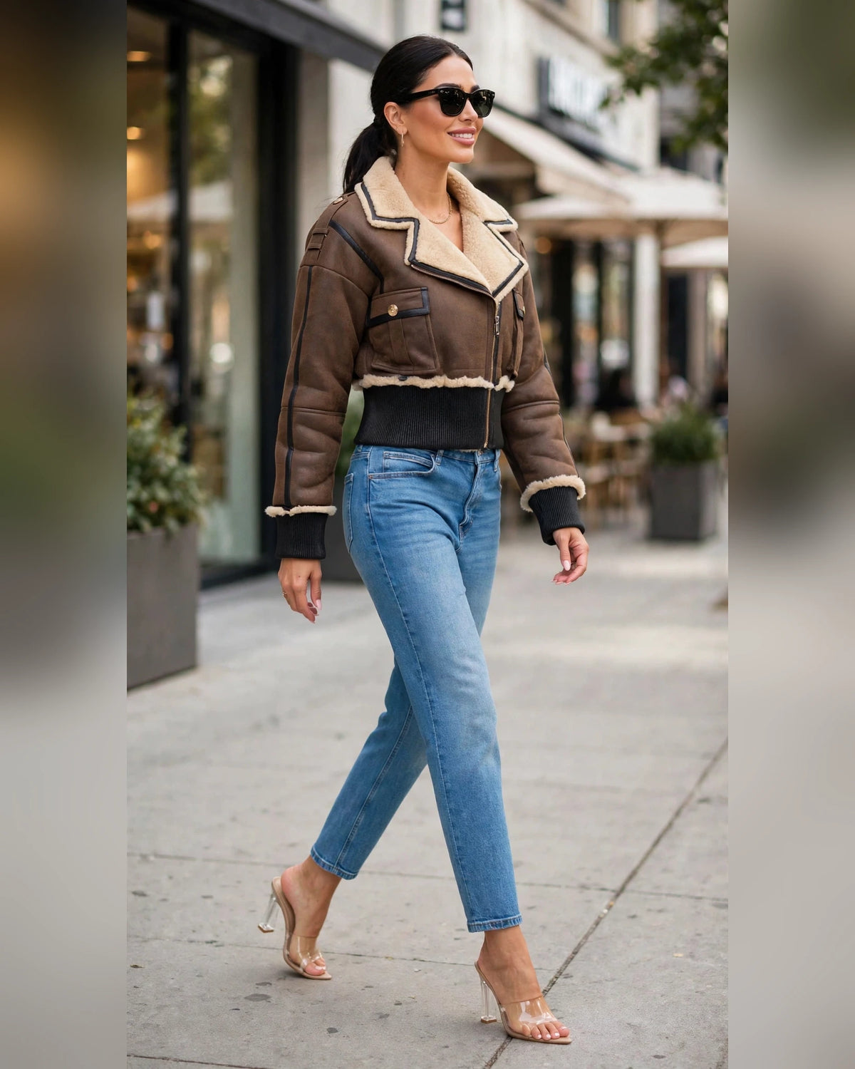 2024655 - Aspen Luxe Cropped Shearling Aviator Jacket