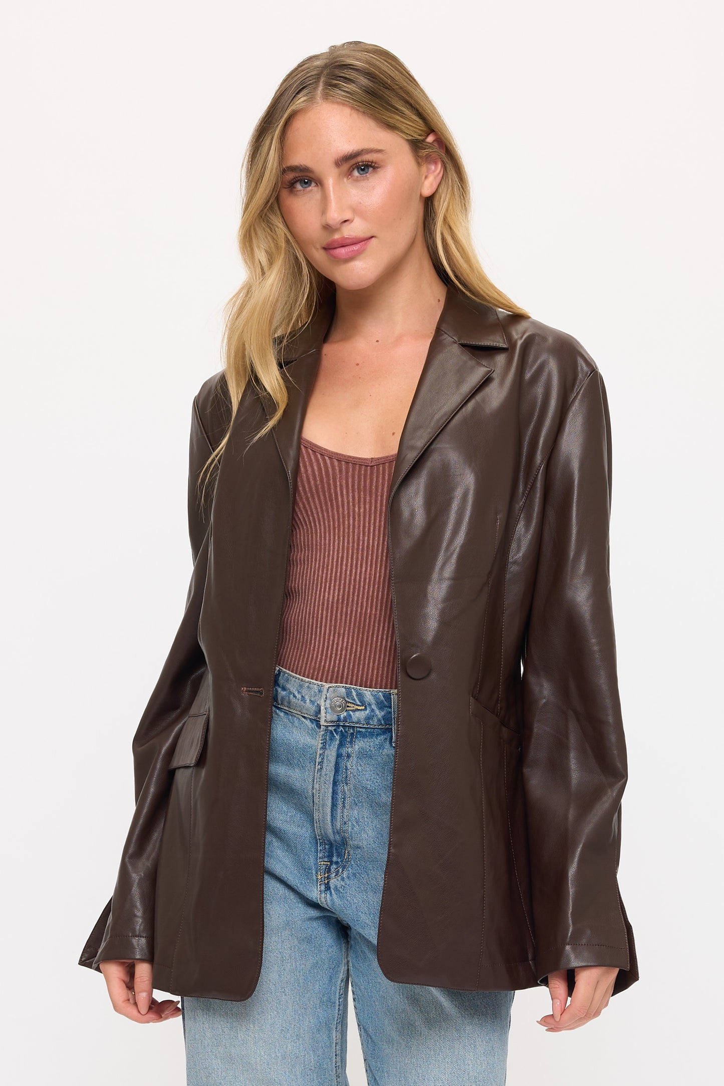 CLALJ0123: The Boardroom Rebel Leather Blazer