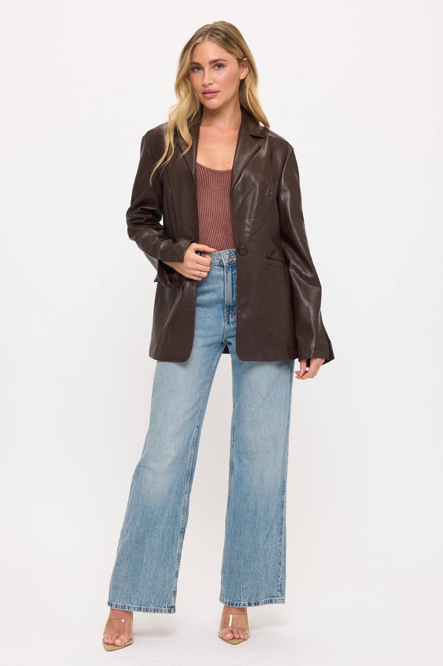 CLALJ0123: The Boardroom Rebel Leather Blazer