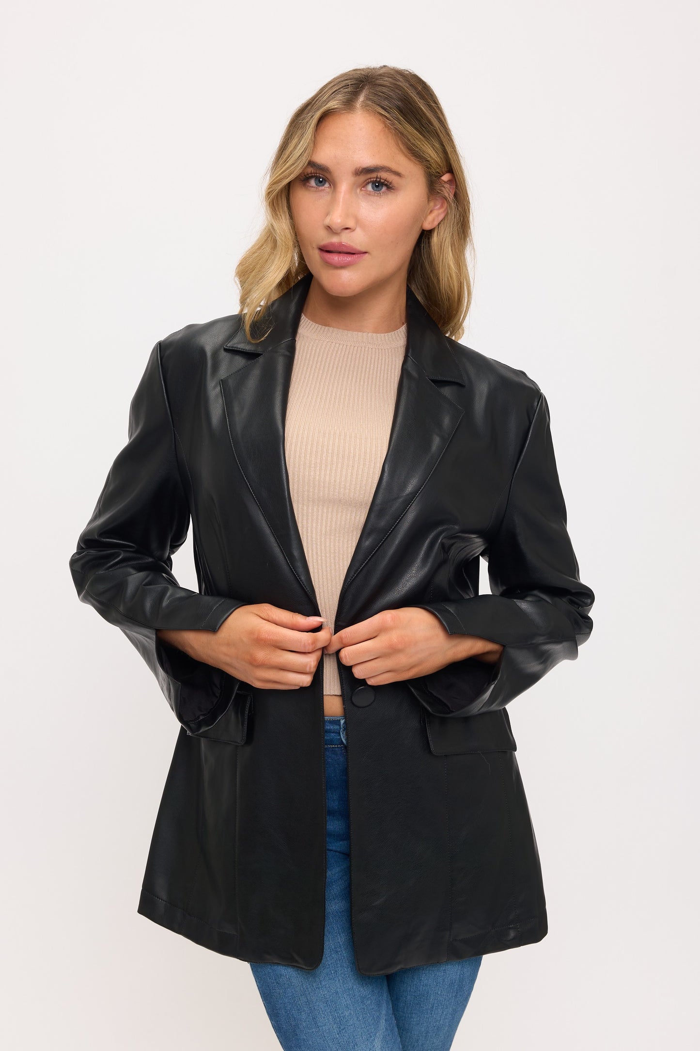 CLALJ0123: The Boardroom Rebel Leather Blazer