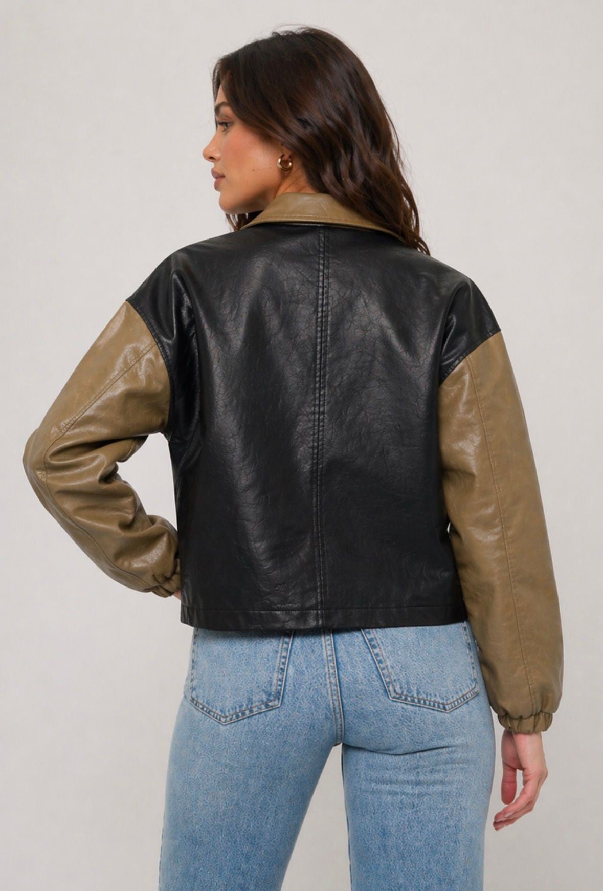 CLALJ0152: Vegan Leather Varsity Vogue Bomber
