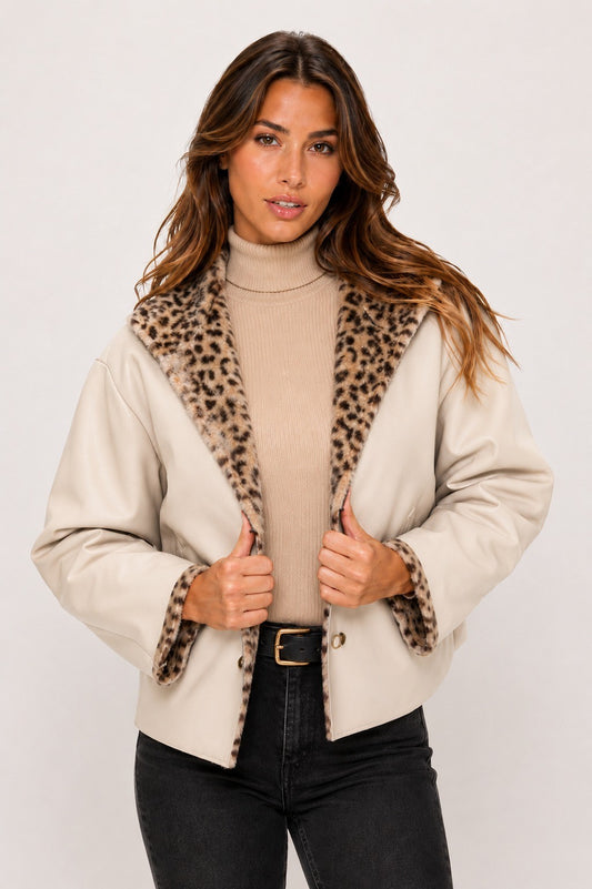 CLALJ0055: Luxe Leopard Toggle Jacket