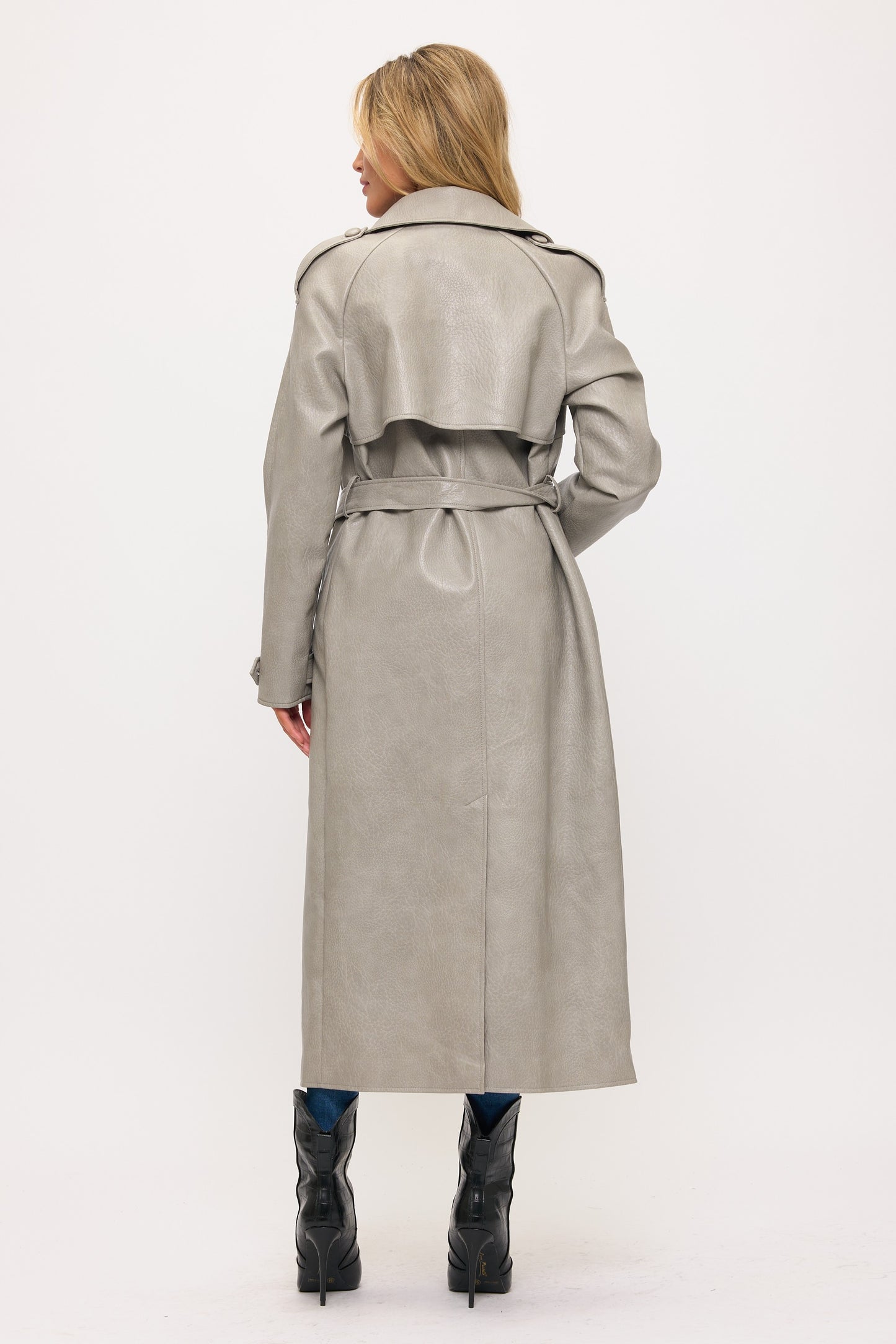 LT0165: Camden Vegan Leather Trench