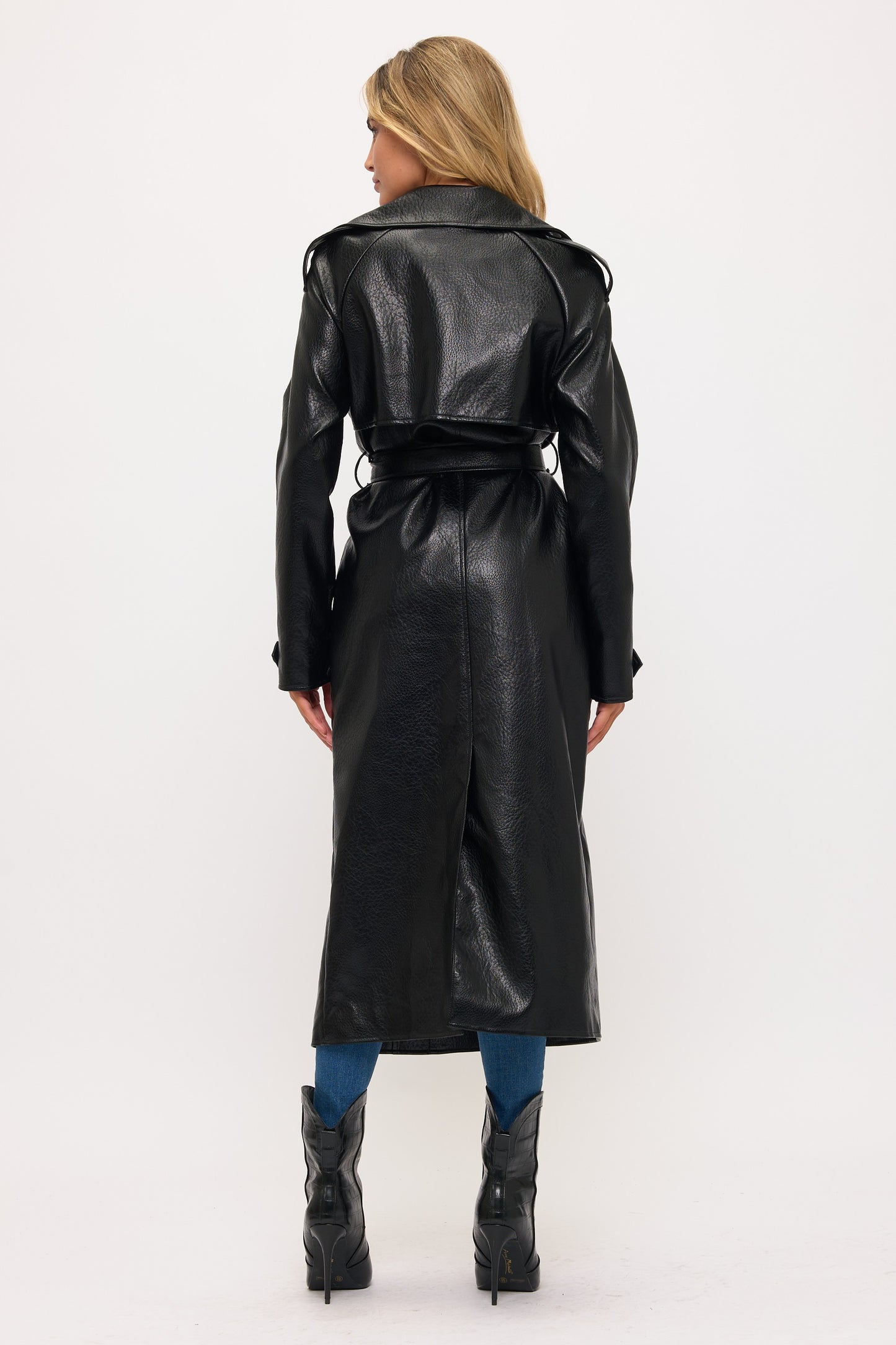 LT0165: Camden Vegan Leather Trench