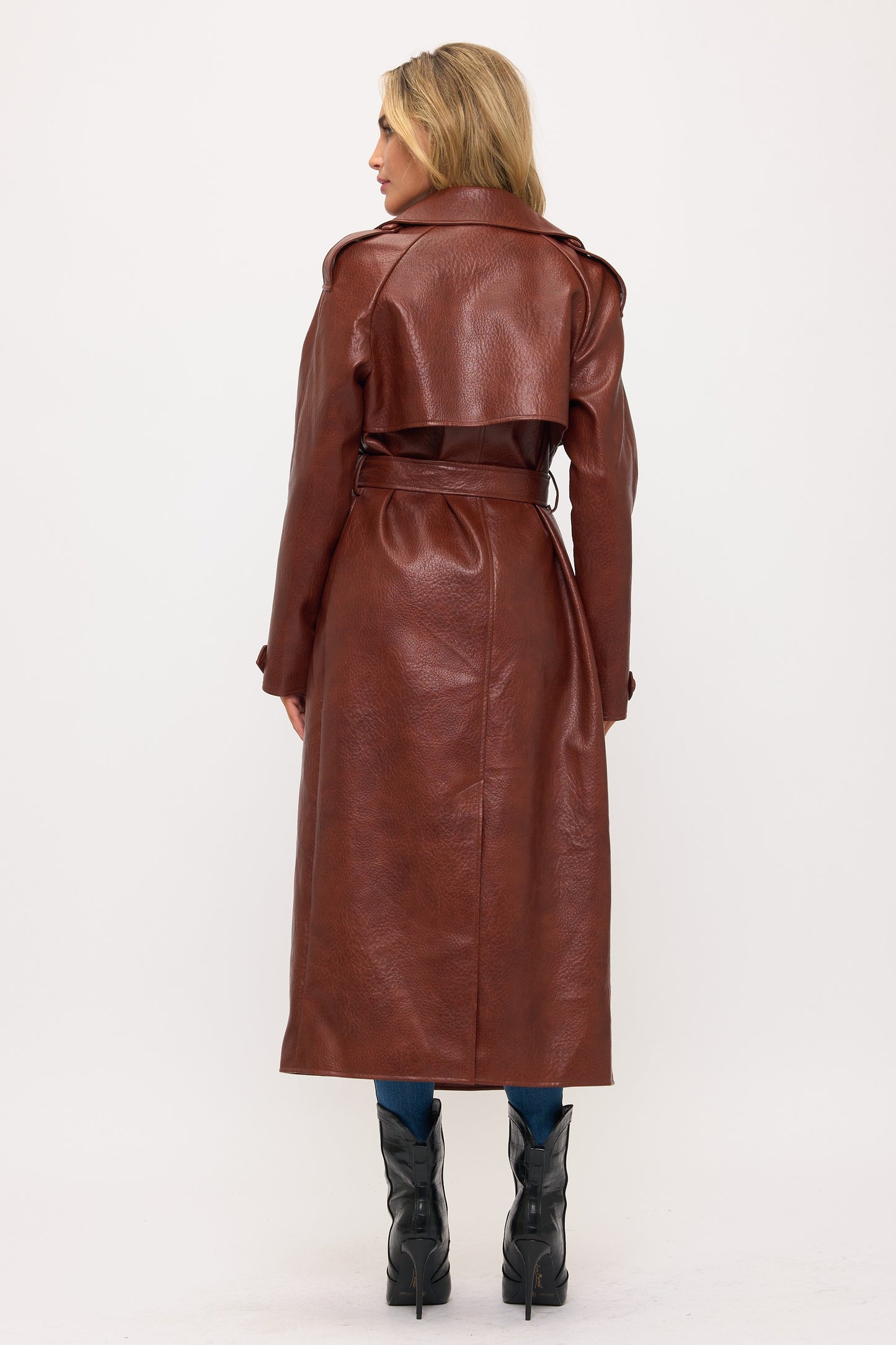 LT0165: Camden Vegan Leather Trench
