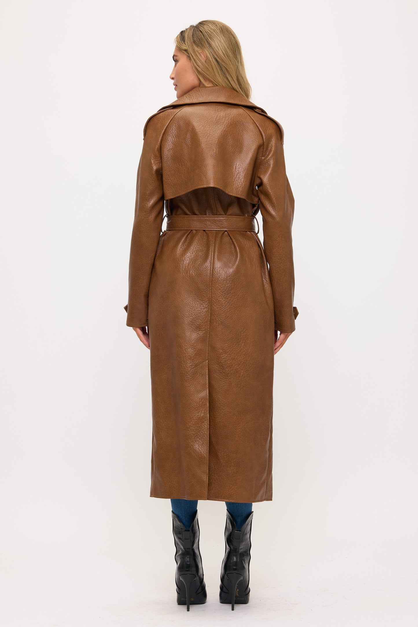 LT0165: Camden Vegan Leather Trench